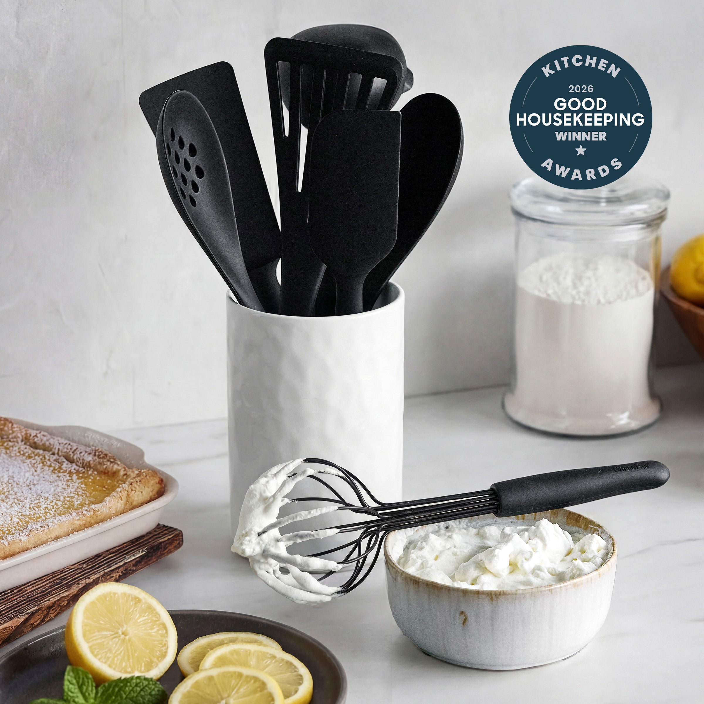 Premiere Silicone 8-Piece Utensil and Crock Set | Black - Image 2