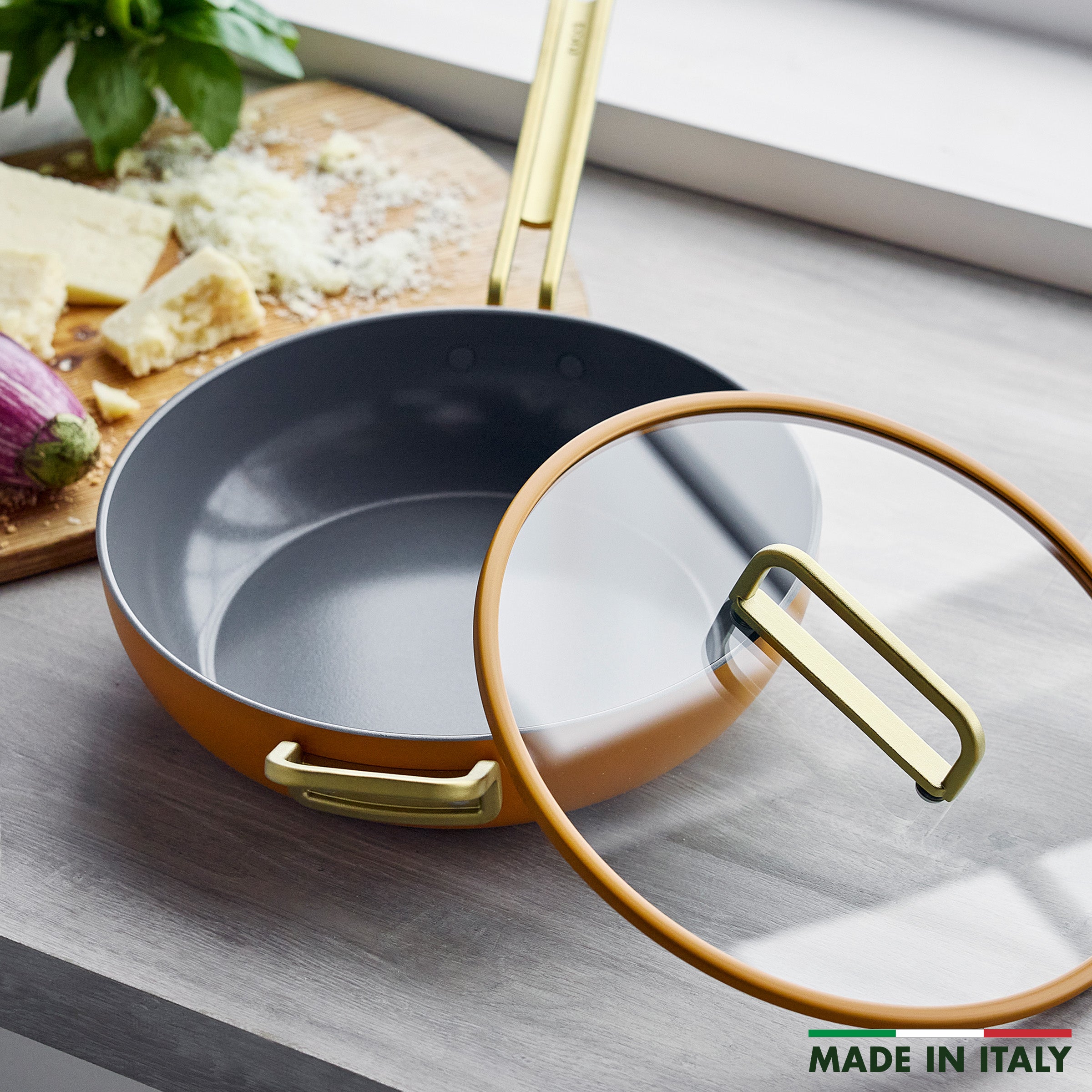 Stanley Tucci™ Ceramic Nonstick 4.5-Quart Stanley Pan Jr. | Roma Gold - Image 3