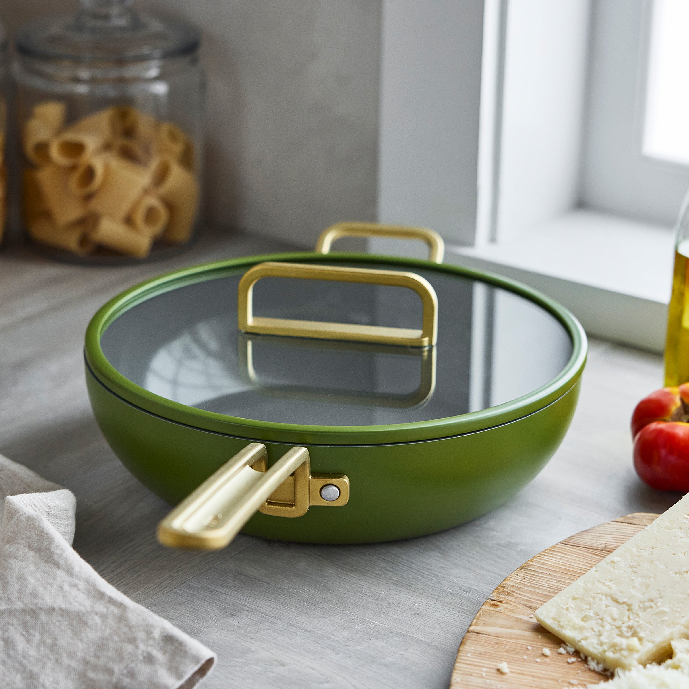 Stanley Tucci™ Ceramic Nonstick 4.5-Quart Stanley Pan Jr. | Tuscan Olive - Image 4