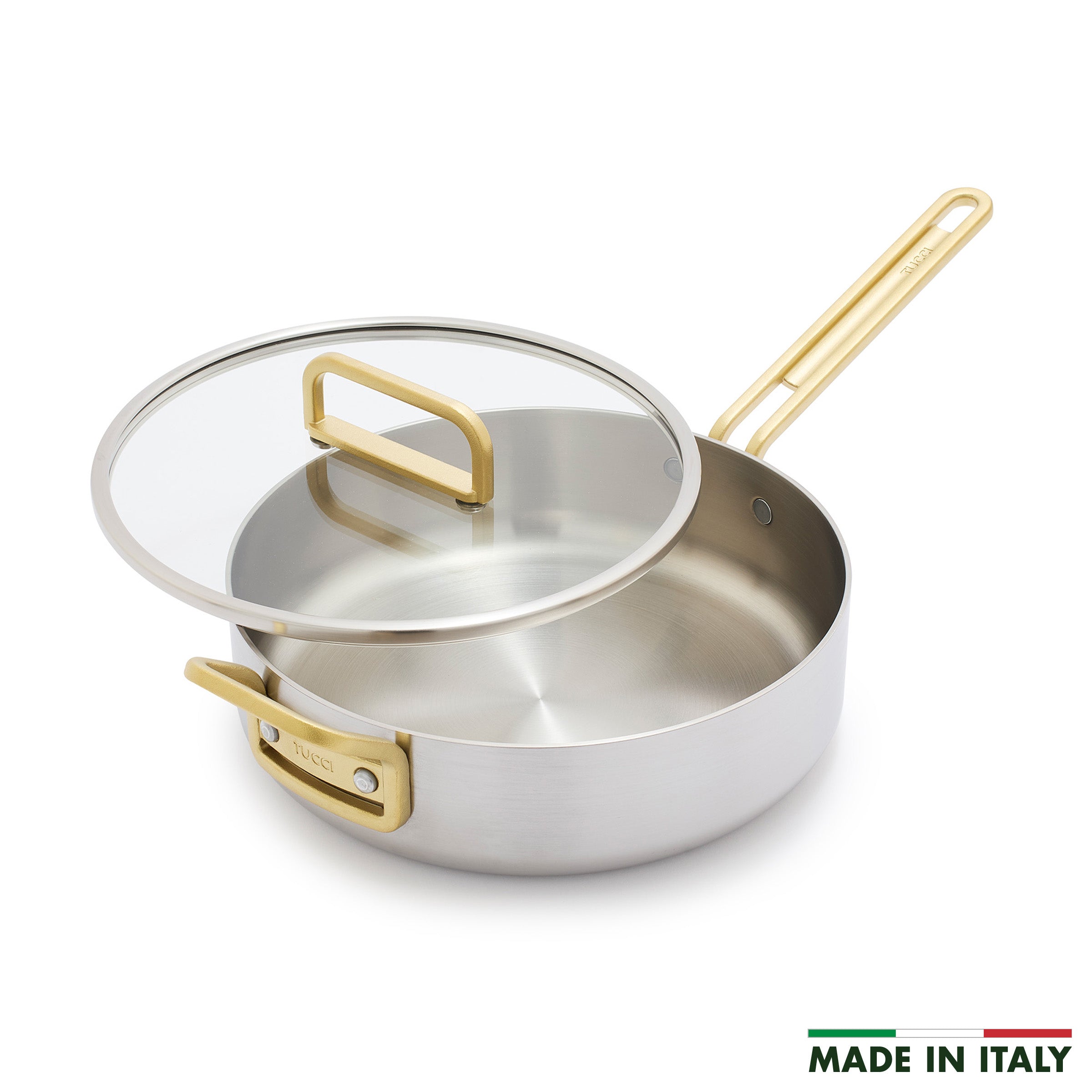 Stanley Tucci™ Uncoated Stainless Steel 4-Quart Sauté Pan with Lid