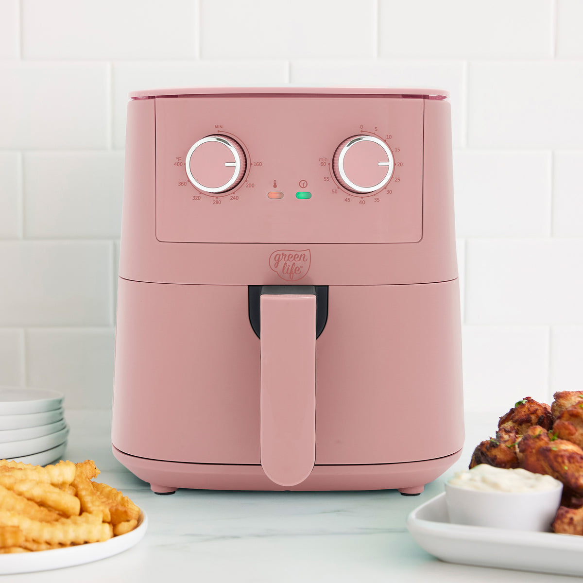 GreenLife 4.5-Quart EZ Air Fryer | Dusty Rose - Image 7