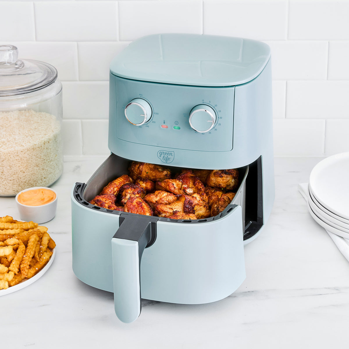 GreenLife 4.5-Quart EZ Air Fryer | Blue Haze - Image 2