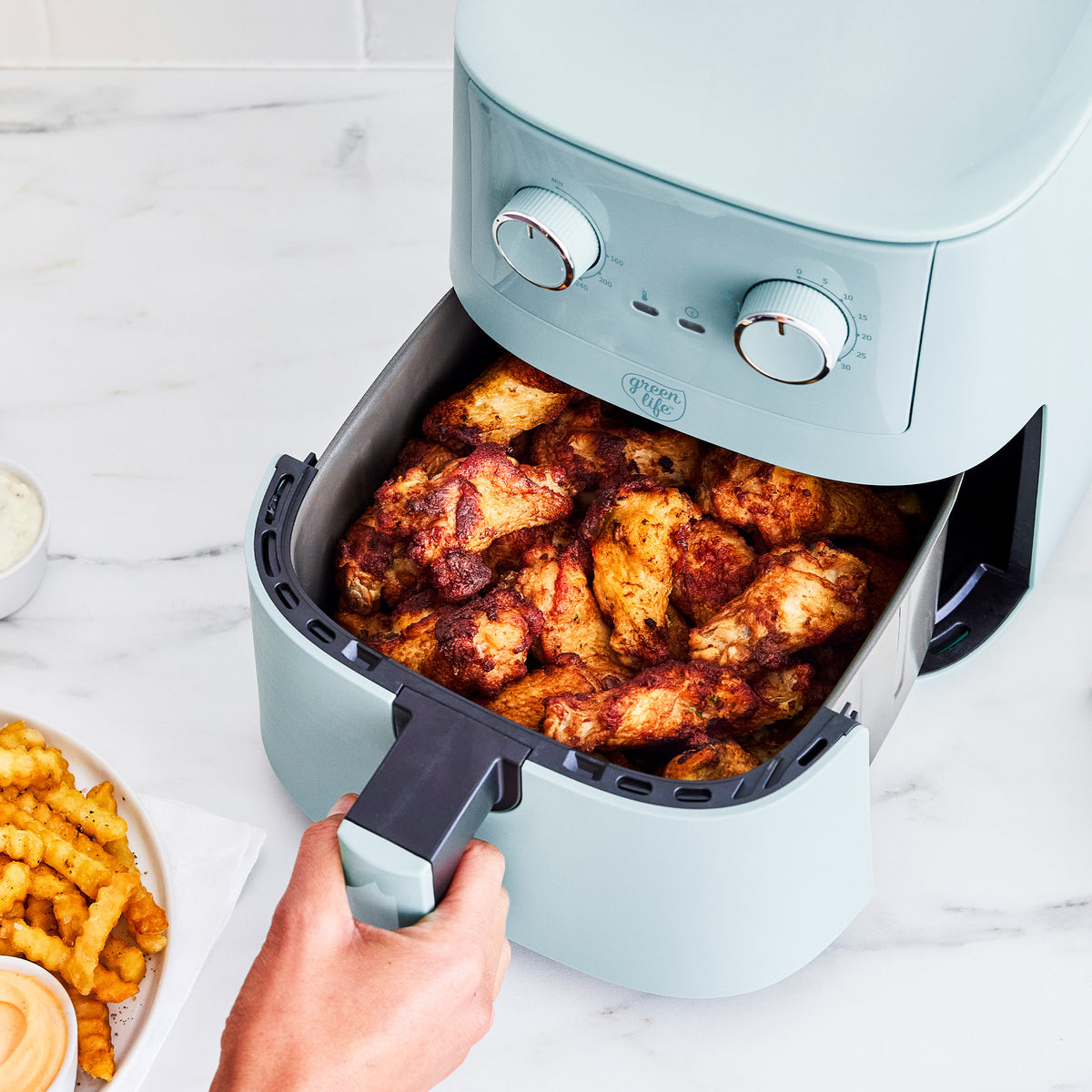 GreenLife 4.5-Quart EZ Air Fryer | Blue Haze - Image 3