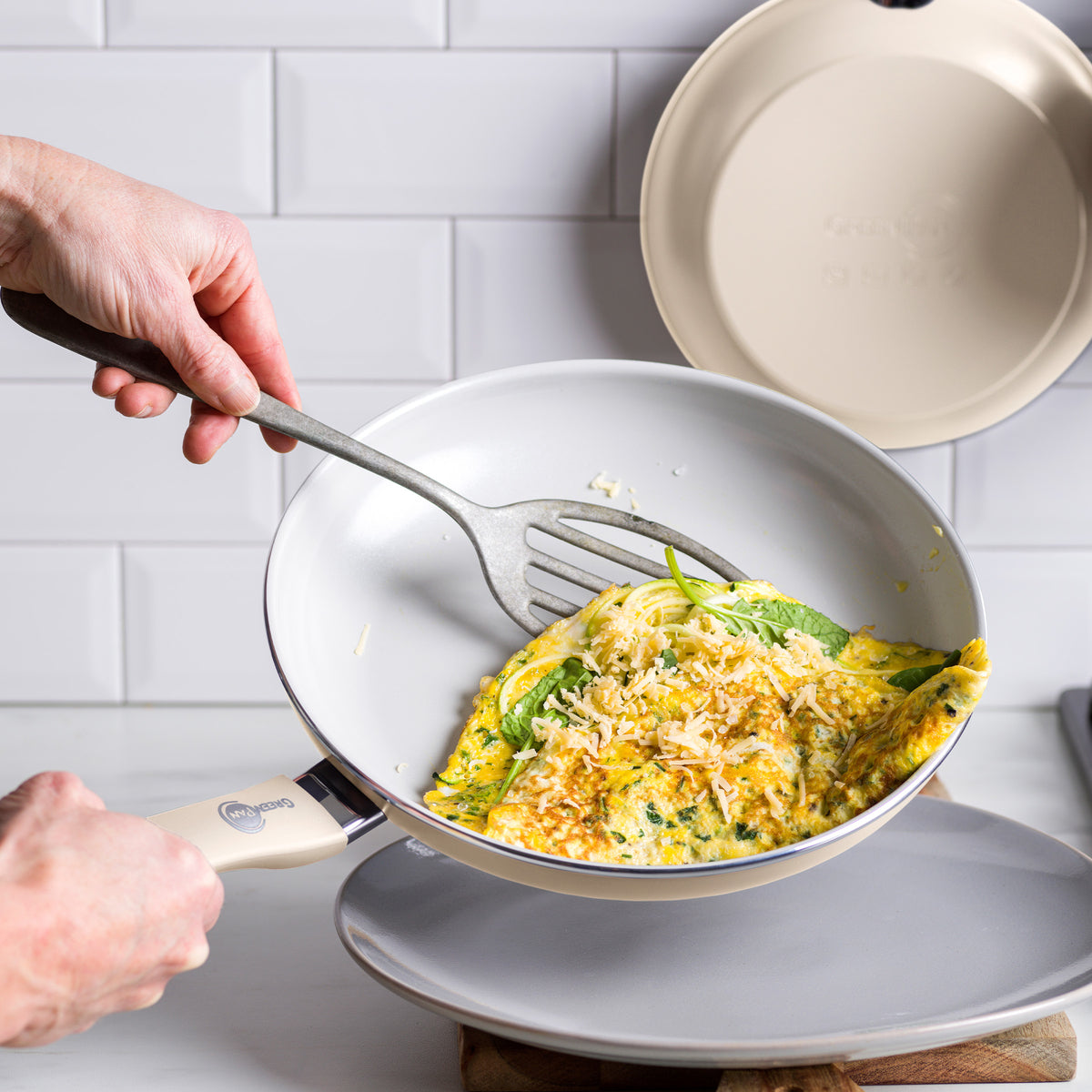 Dover Ceramic Nonstick 8 and 10 Frypan Set | Taupe - Image 5