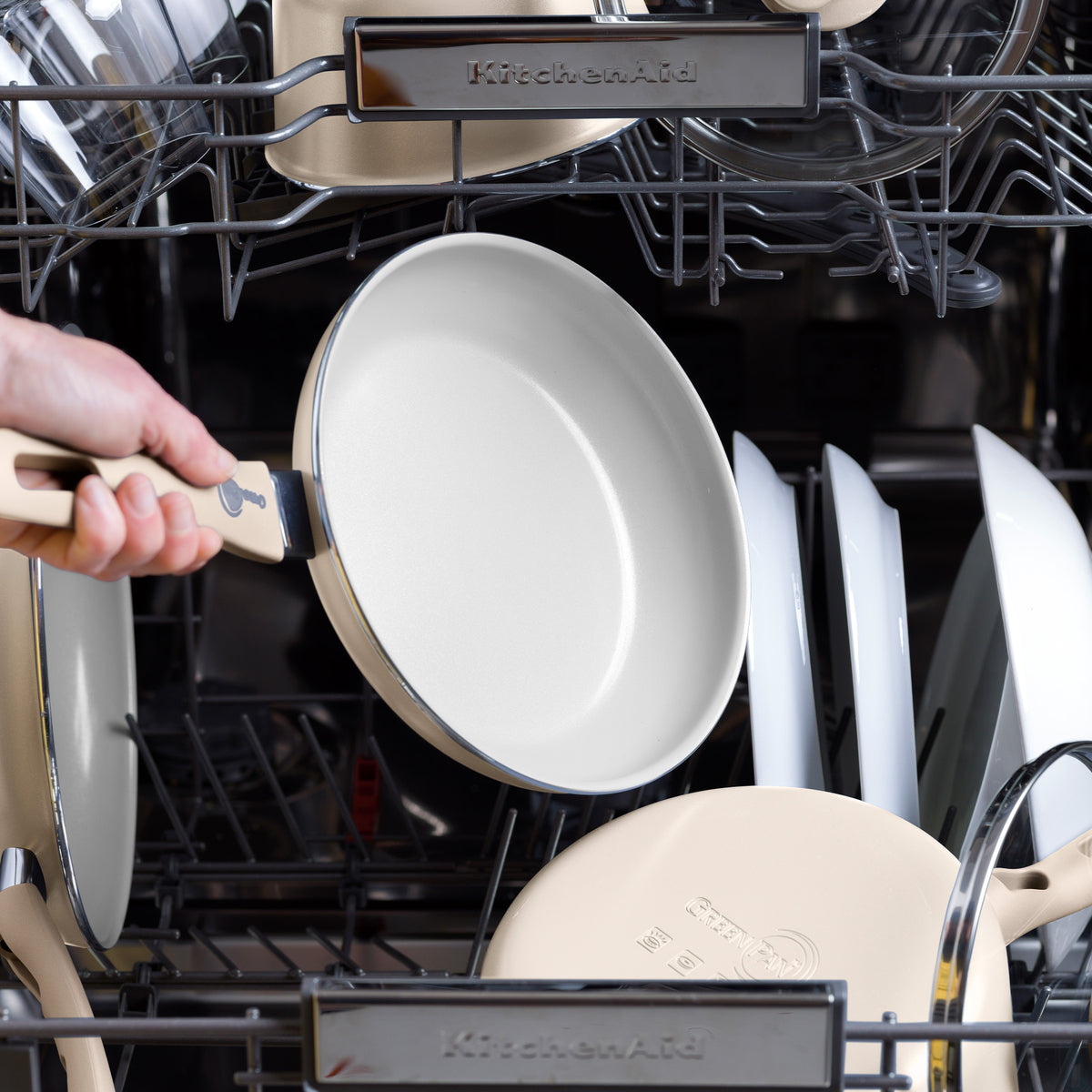 Dover Ceramic Nonstick 8 and 10 Frypan Set | Taupe - Image 7