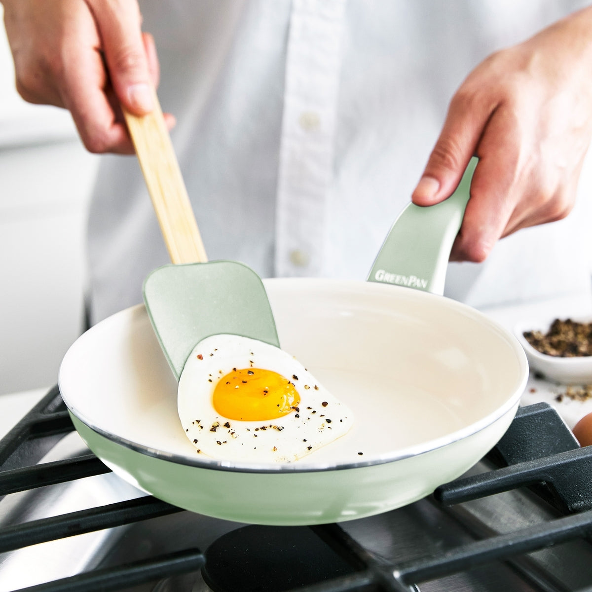 Dover Ceramic Nonstick 8 Frypan with Spatula | Pastel Green - Image 3