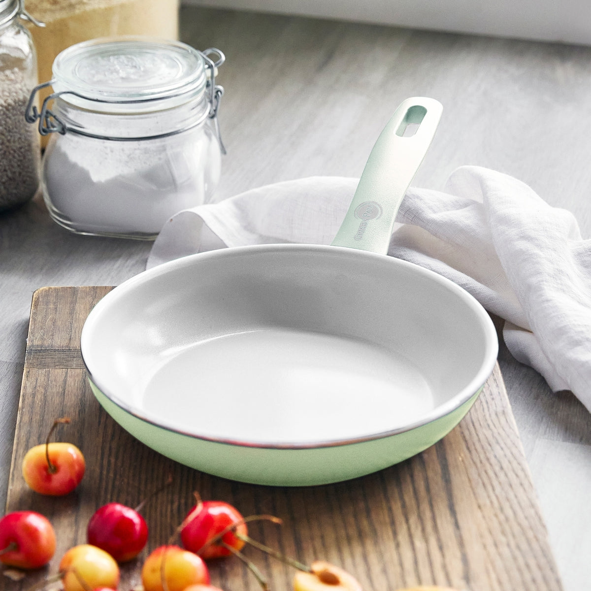 Dover Ceramic Nonstick 8 and 10 Frypan Set | Pastel Green - Image 2