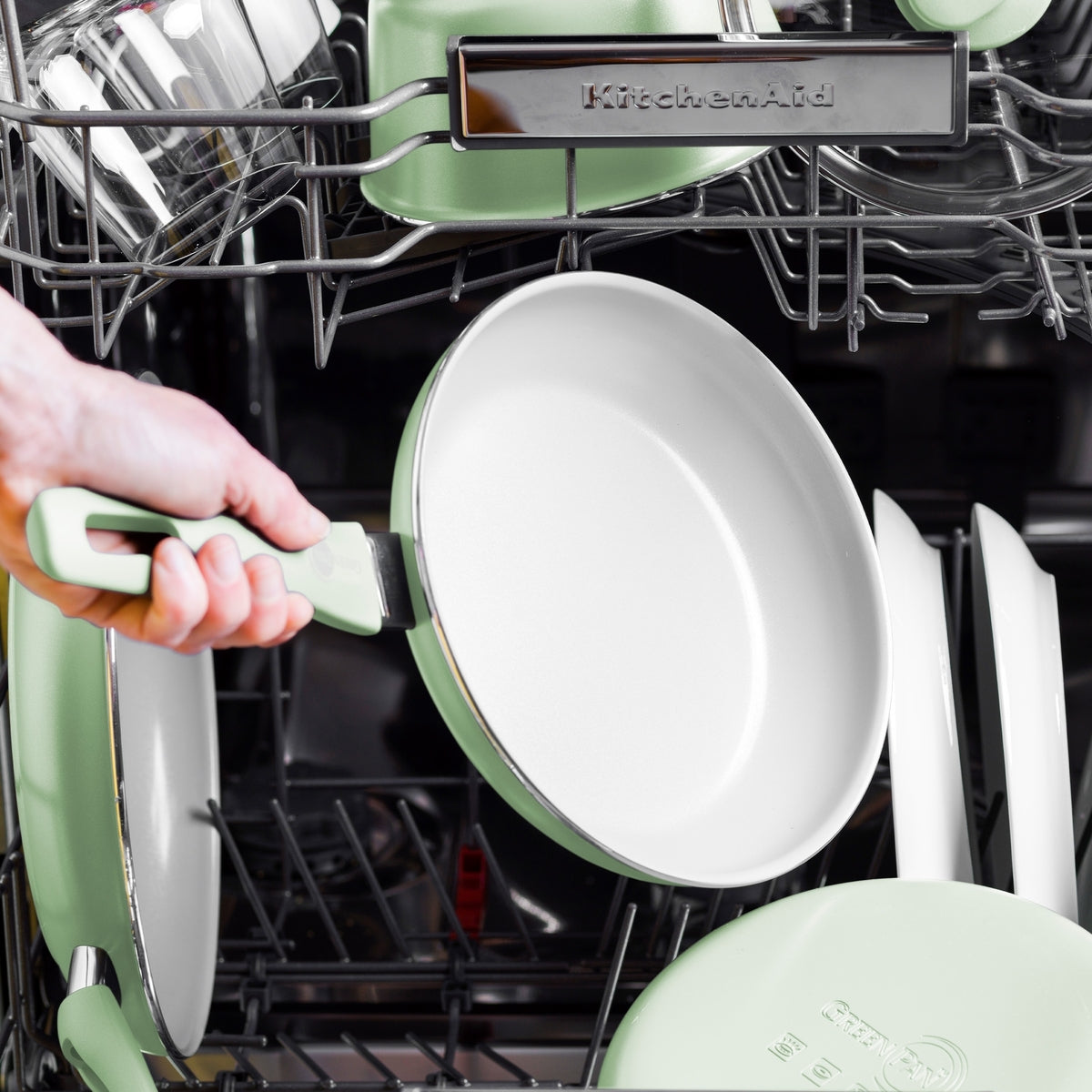 Dover Ceramic Nonstick 8 and 10 Frypan Set | Pastel Green - Image 6