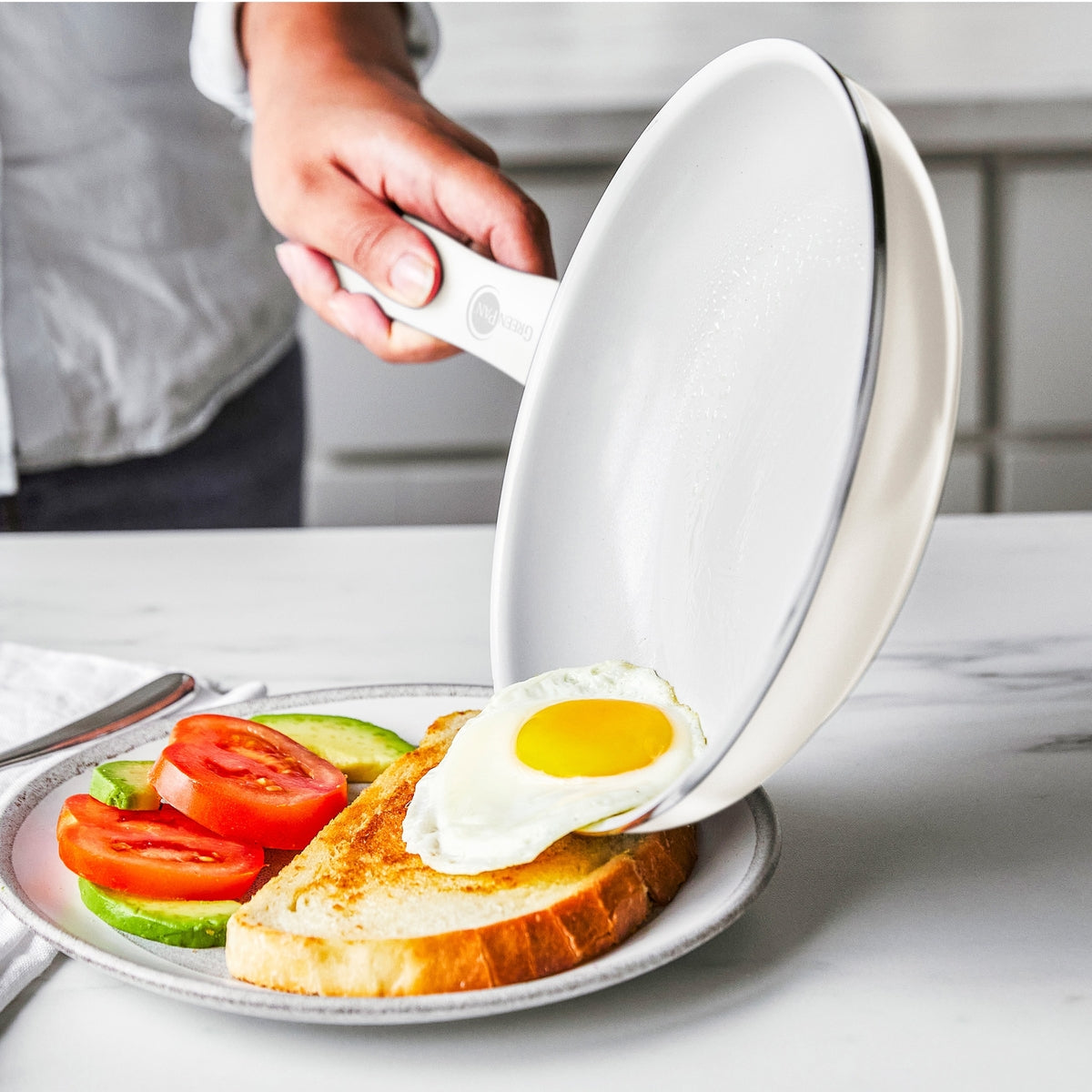 Dover Ceramic Nonstick 10 Frypan | Cream White - Image 3