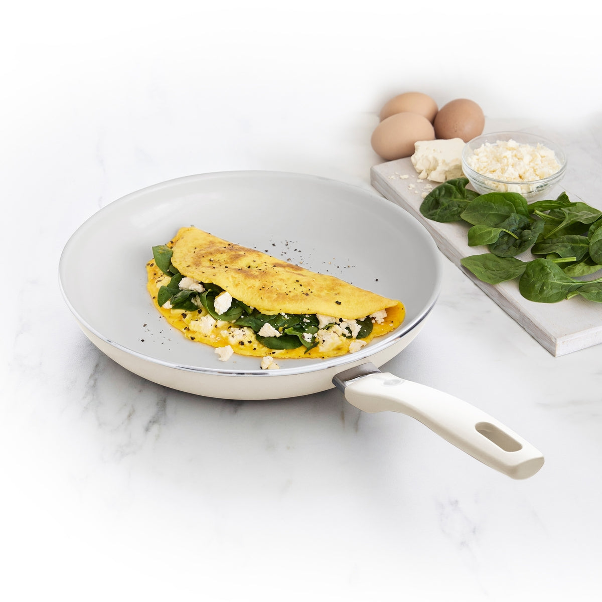Dover Ceramic Nonstick 10 Frypan | Cream White - Image 5