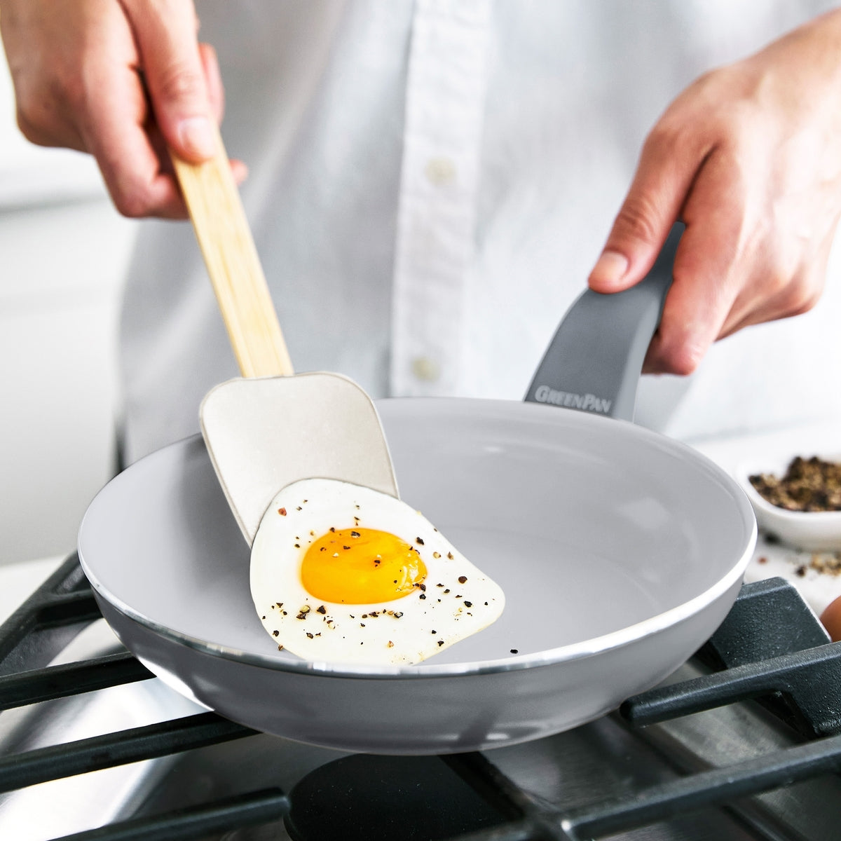Dover Ceramic Nonstick 8 Frypan with Spatula | Charcoal Gray - Image 3