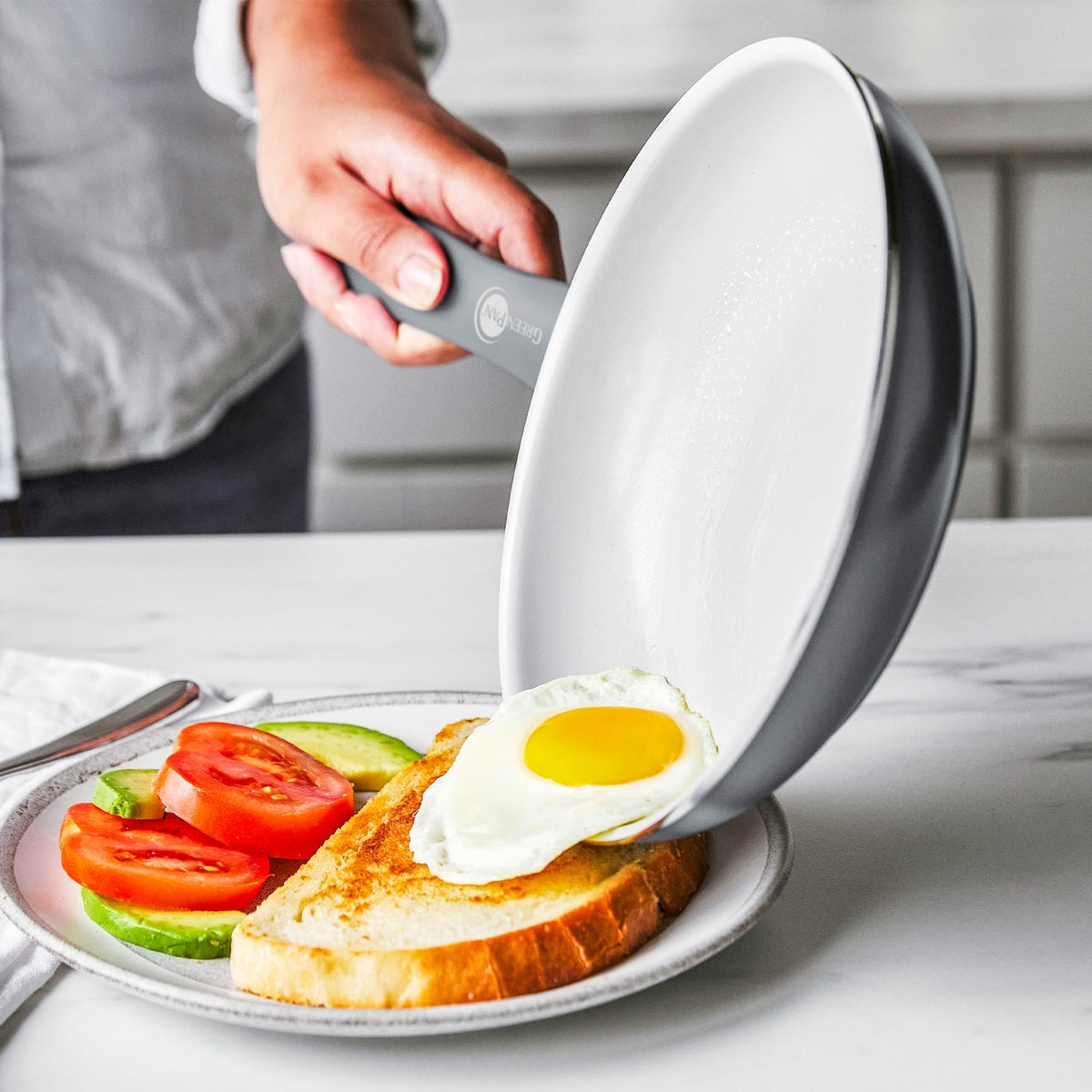 Dover Ceramic Nonstick 8 Frypan with Spatula | Charcoal Gray - Image 5