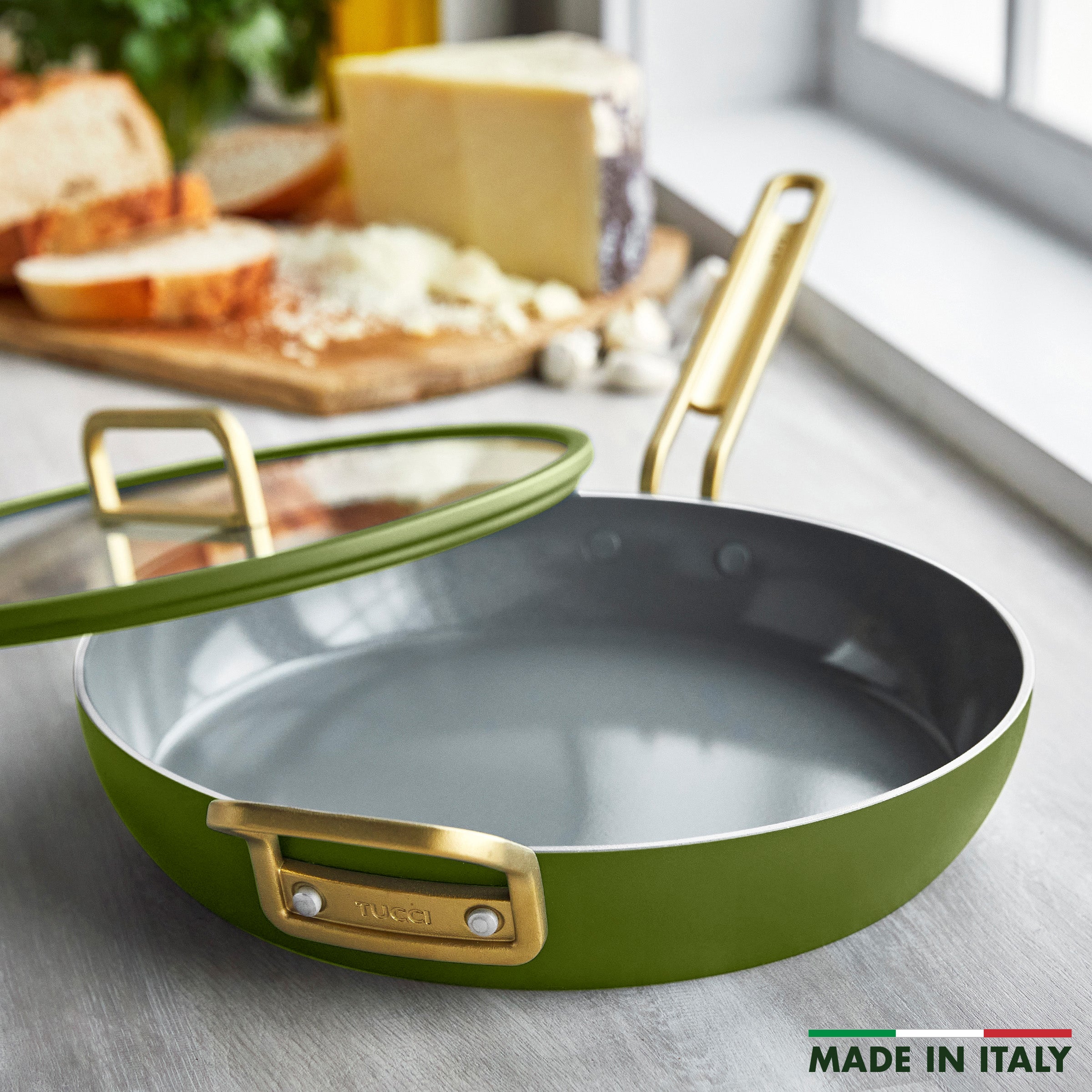 Stanley Tucci™ Ceramic Nonstick 12 Frypan with Lid | Tuscan Olive - Image 3