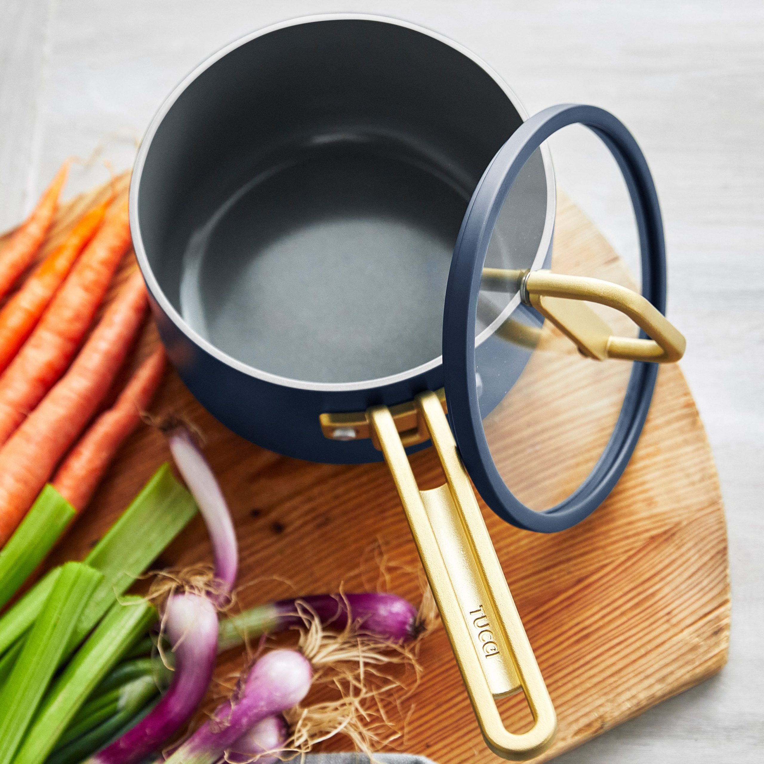 Stanley Tucci™ Ceramic Nonstick 4-Piece Saucepan Set | Marino Blue - Image 6