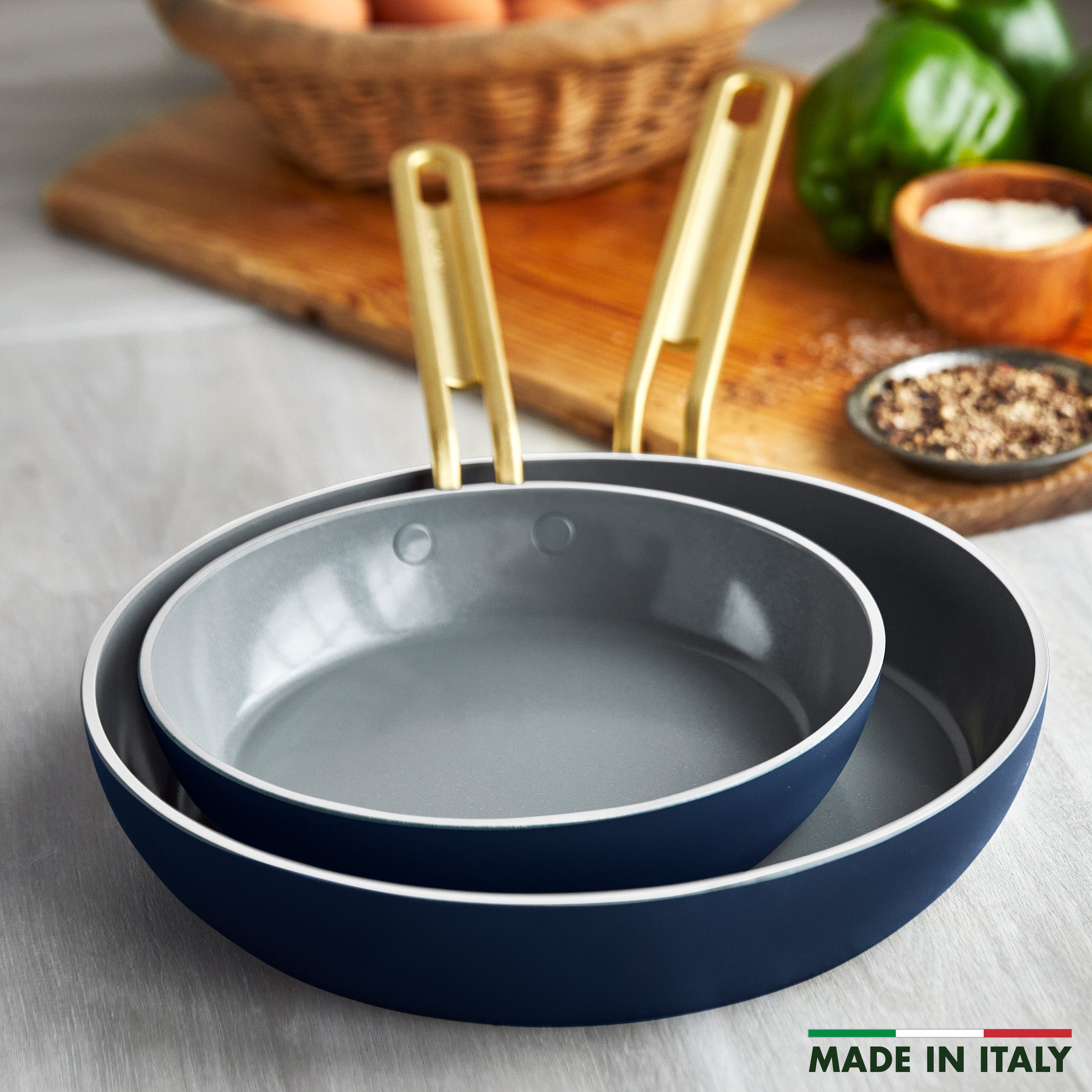 Stanley Tucci™ Ceramic Nonstick 4-Piece Frypan Set | Marino Blue - Image 3