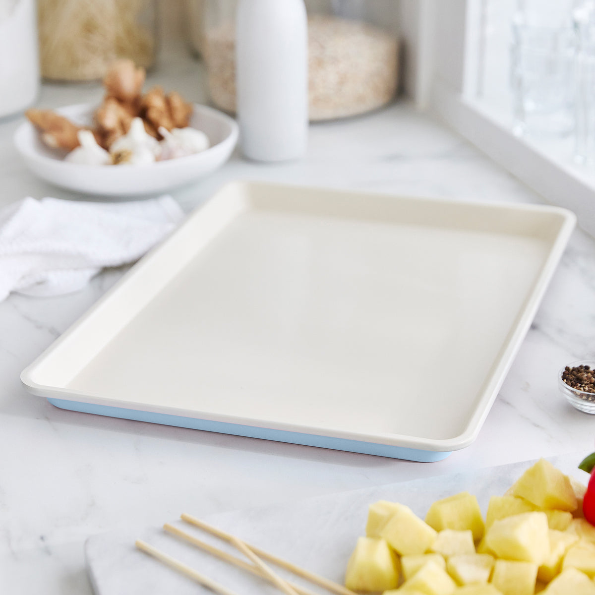 GreenLife Ceramic Nonstick 18 x 13 Cookie Sheet | Blue Haze - Image 2
