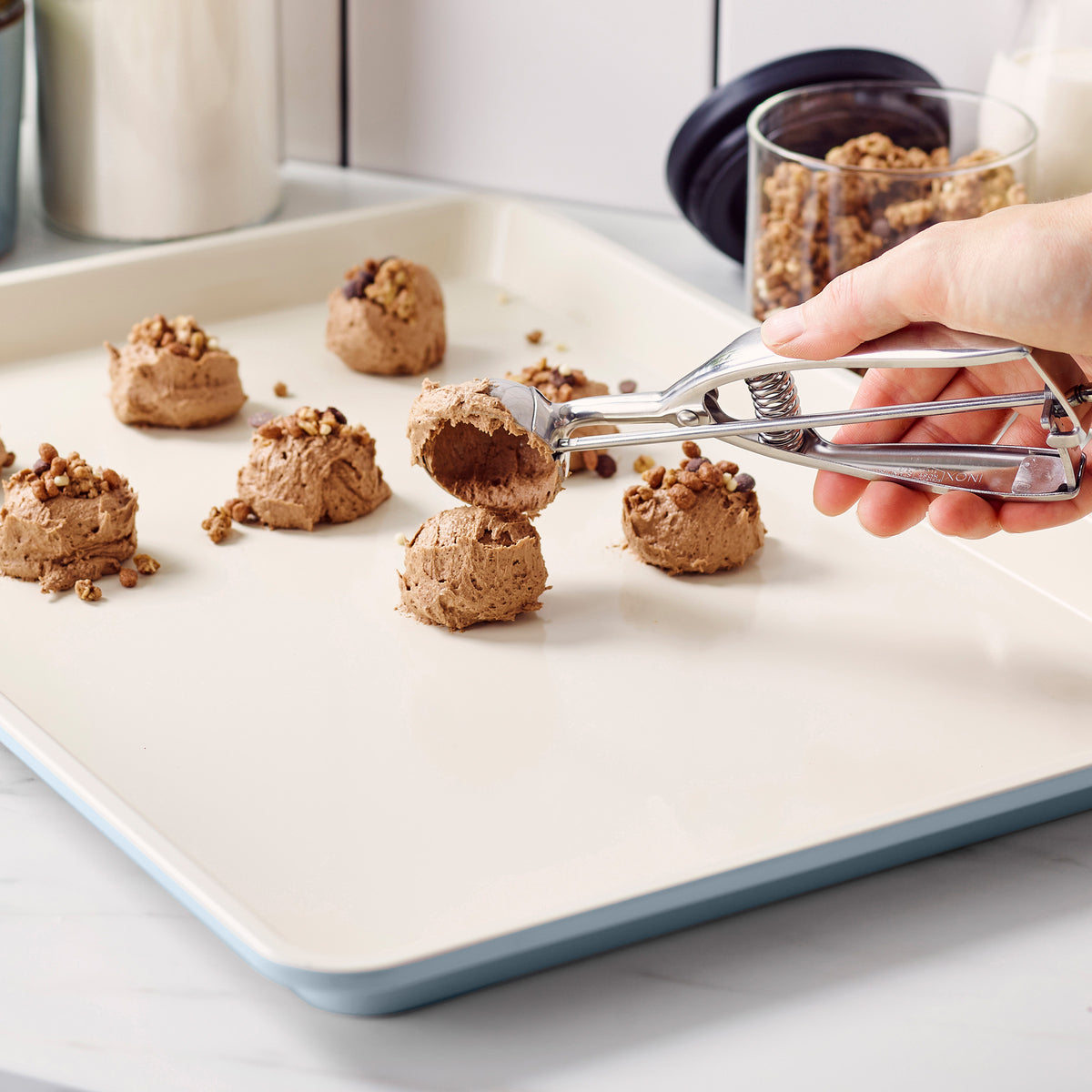 GreenLife Ceramic Nonstick 18 x 13 Cookie Sheet | Blue Haze - Image 4