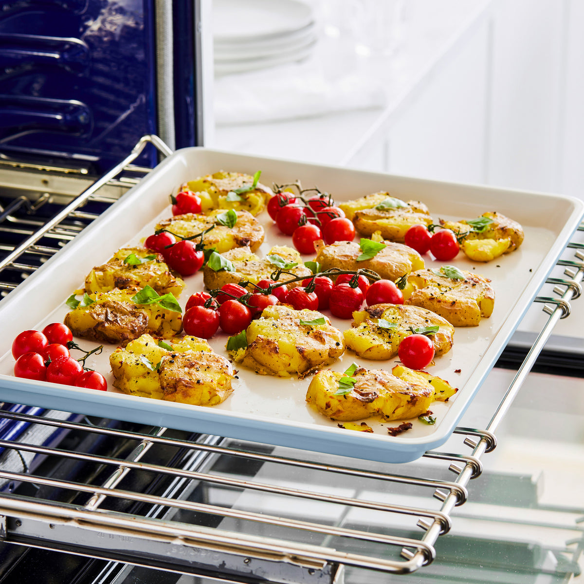 GreenLife Ceramic Nonstick 18 x 13 Cookie Sheet | Blue Haze - Image 7