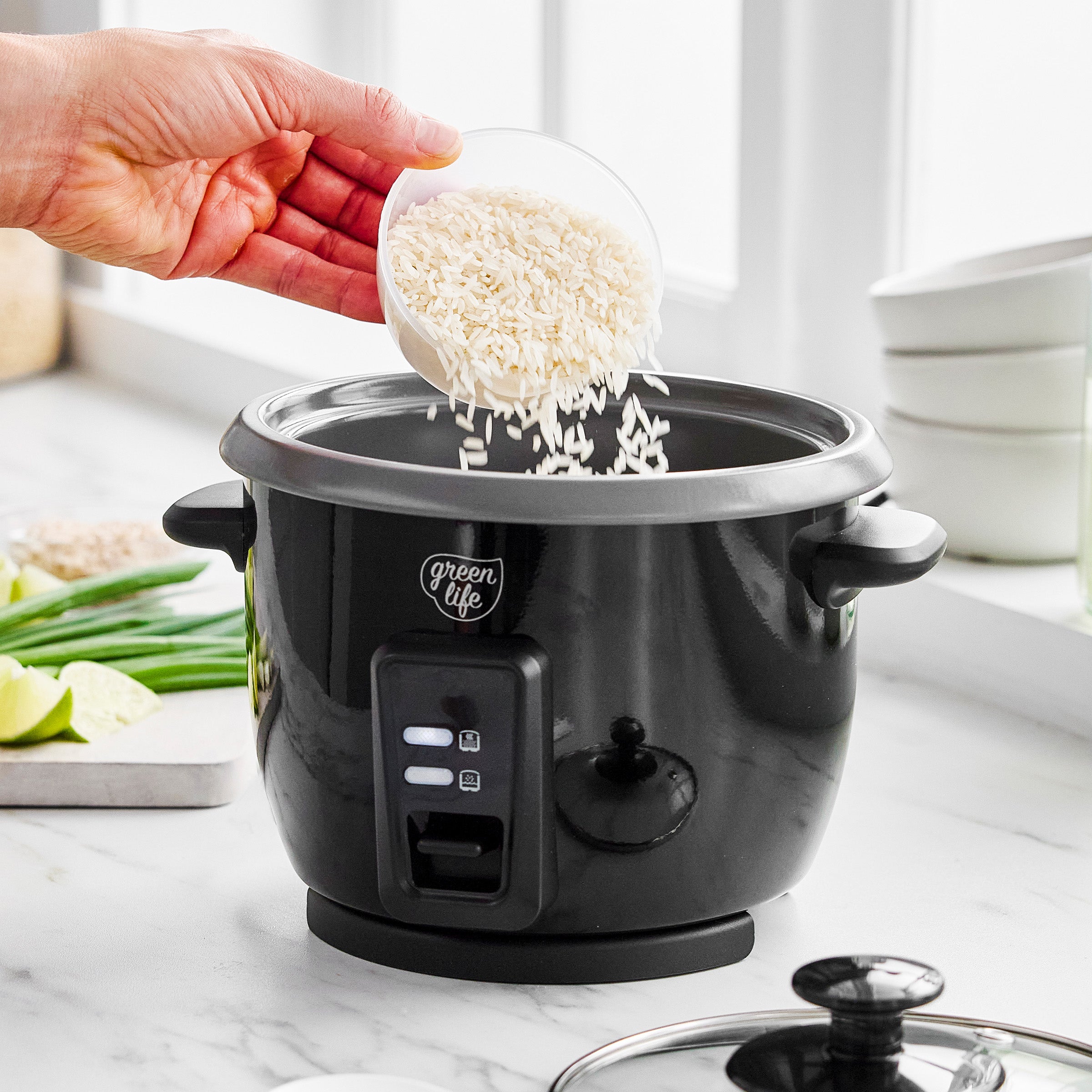 GreenLife 6-Cup Rice Cooker | Black - Image 5
