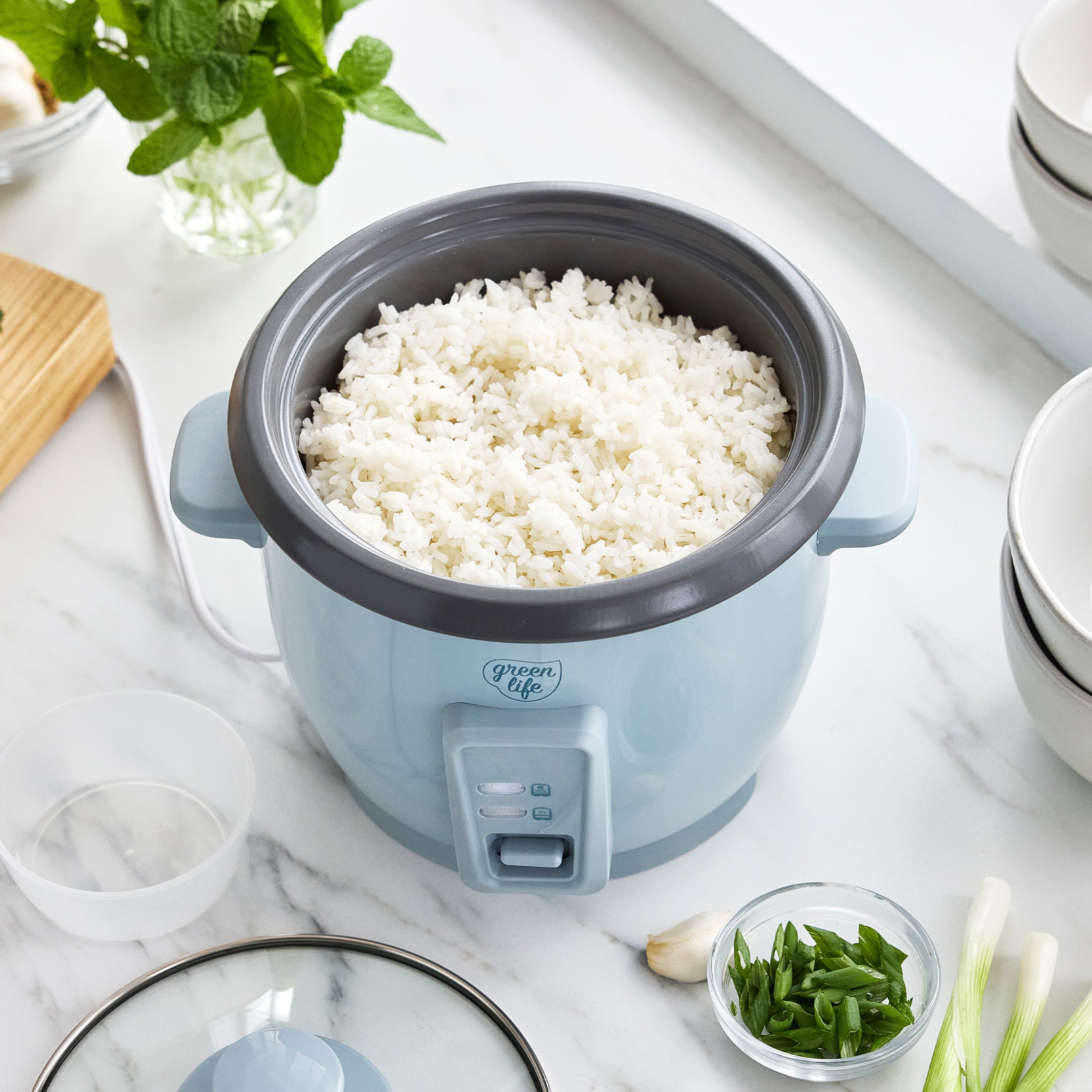 GreenLife 6-Cup Rice Cooker | Blue Haze - Image 3