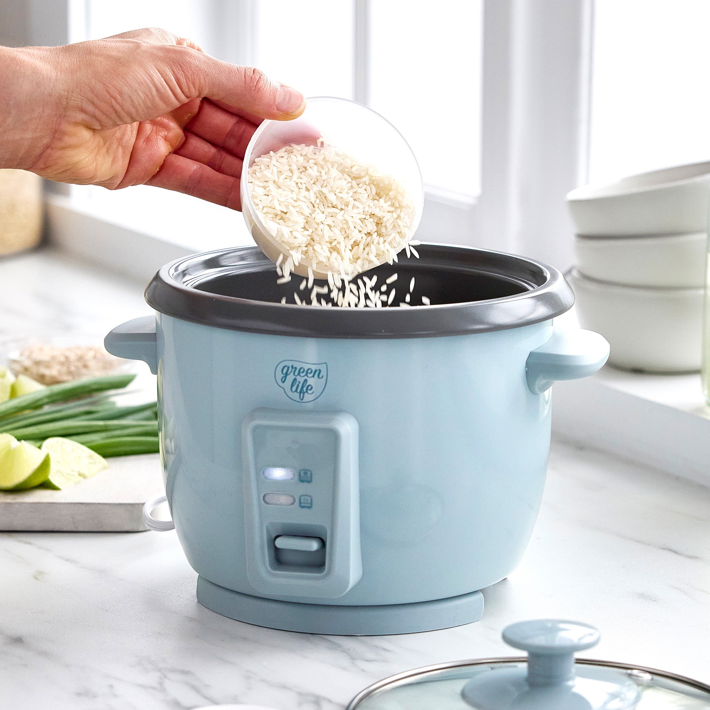 GreenLife 6-Cup Rice Cooker | Blue Haze - Image 5