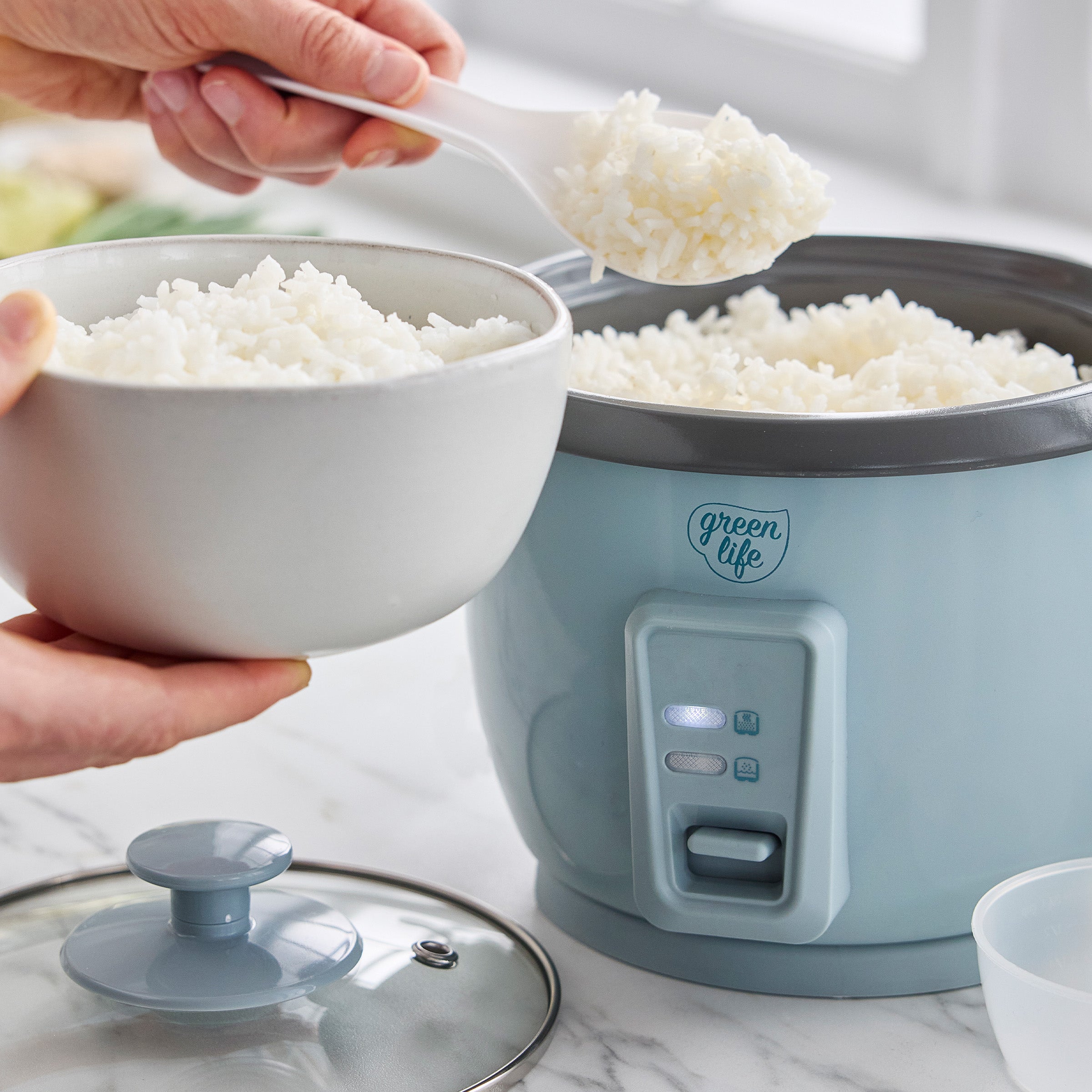 GreenLife 6-Cup Rice Cooker | Blue Haze - Image 7