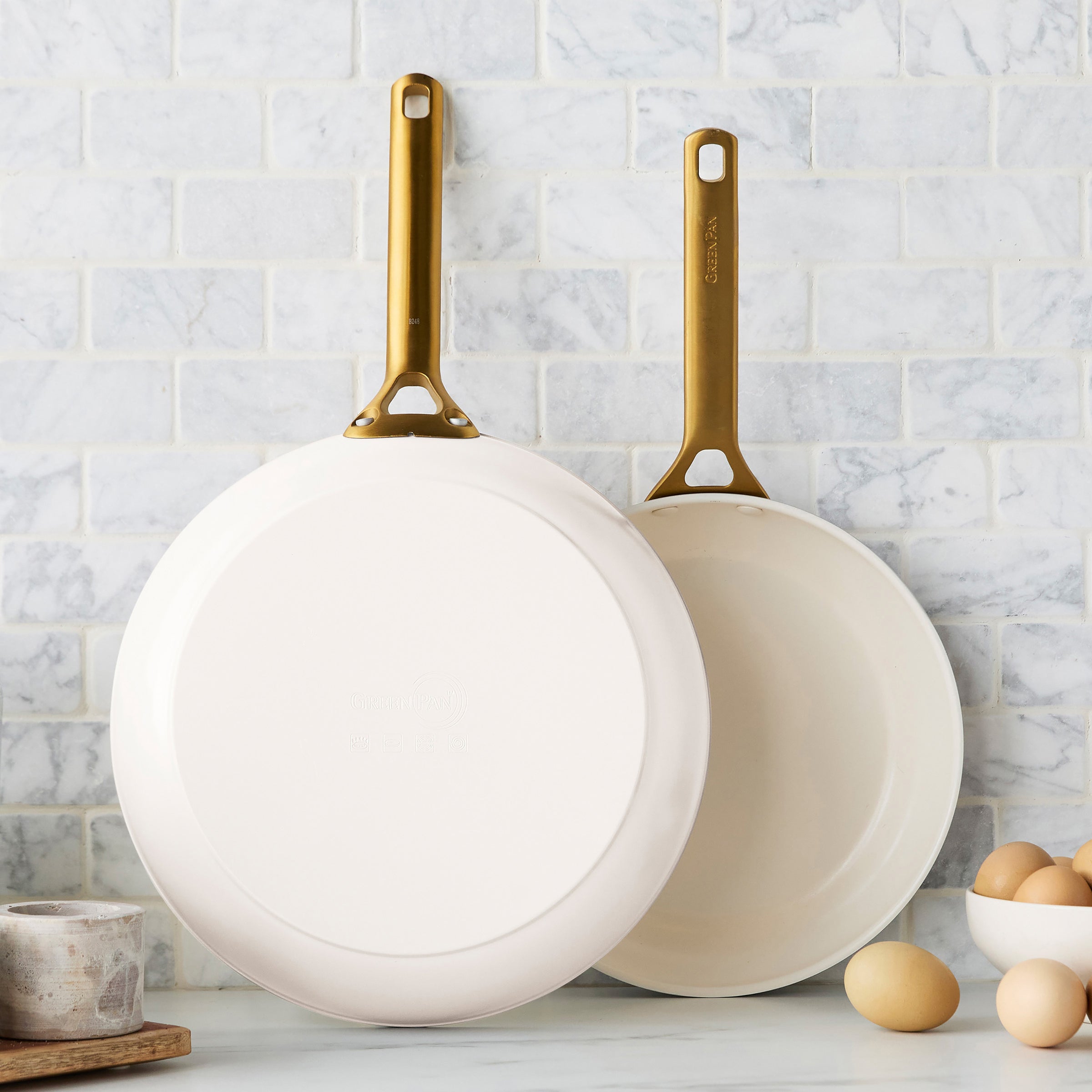 Reserve Pro Ceramic Nonstick 10 and 12 Frypan Set | Cream - Image 2