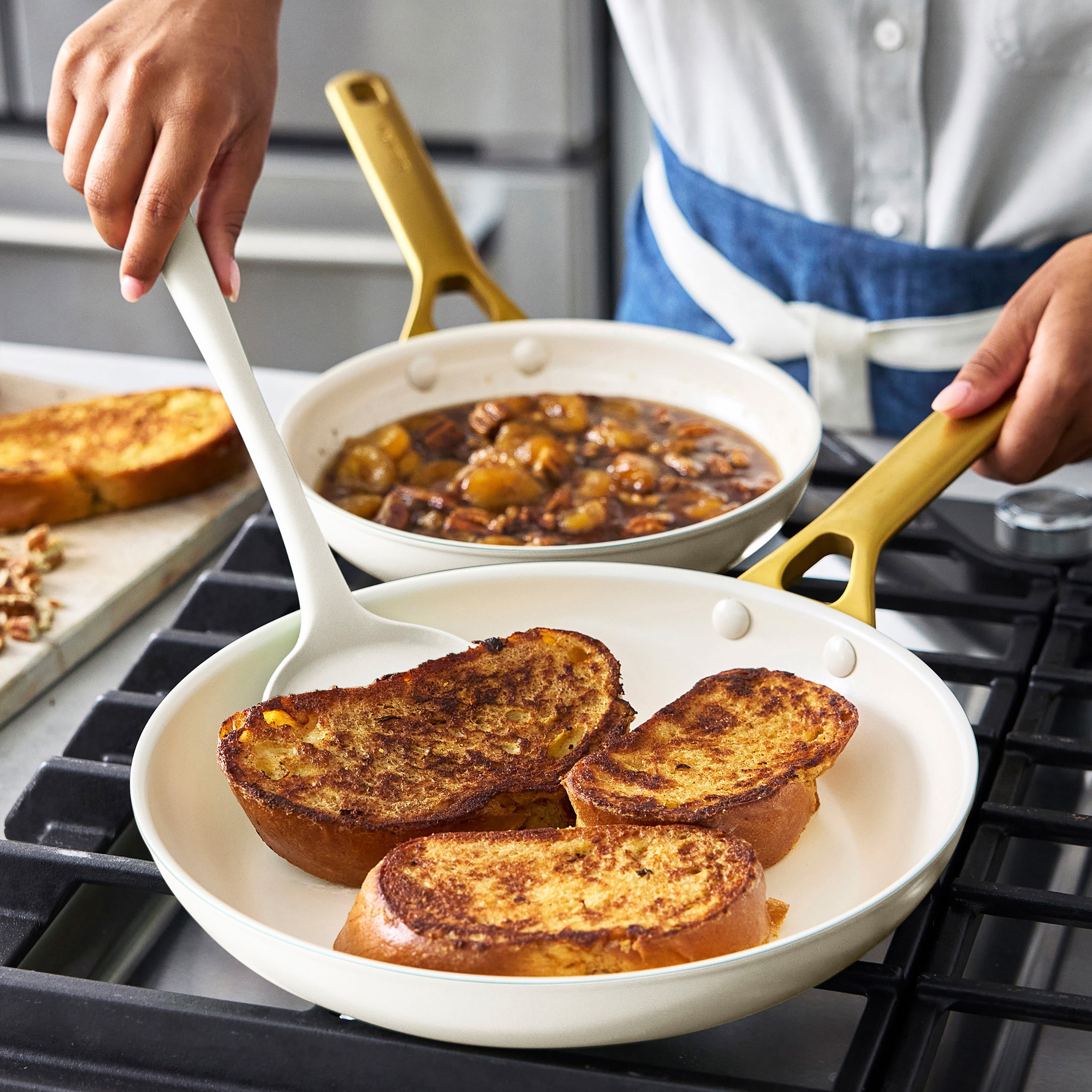 Reserve Pro Ceramic Nonstick 8. 10 and 12 Frypan Set | Cream - Image 5