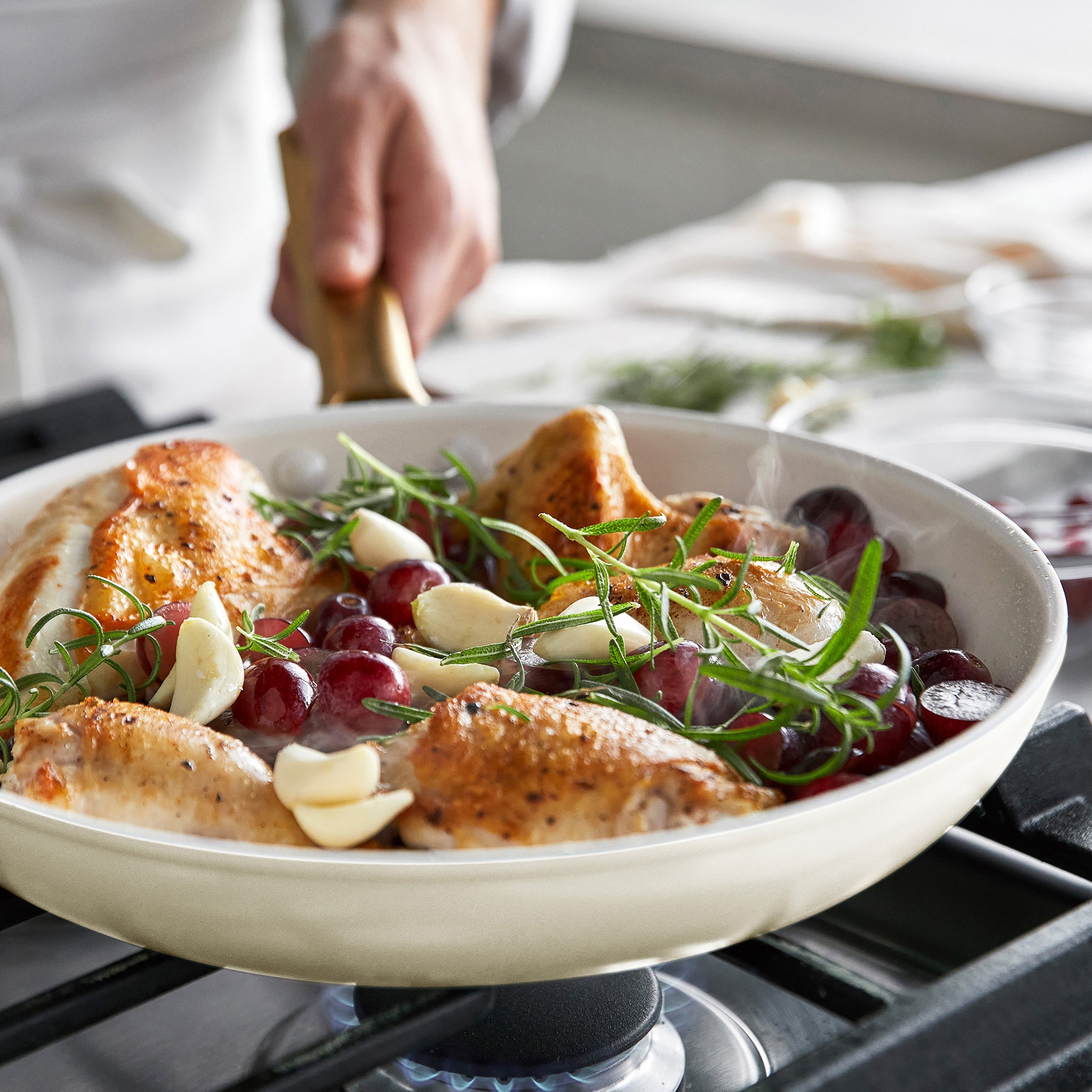 Reserve Pro Ceramic Nonstick 10 and 12 Frypan Set | Cream - Image 7