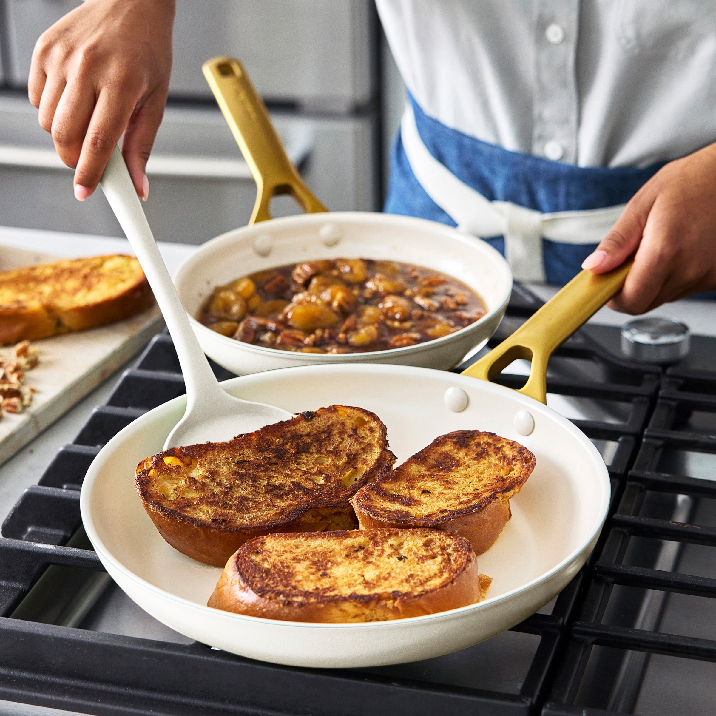 Reserve Pro Ceramic Nonstick 11-Piece Cookware Set | Cream - Image 9