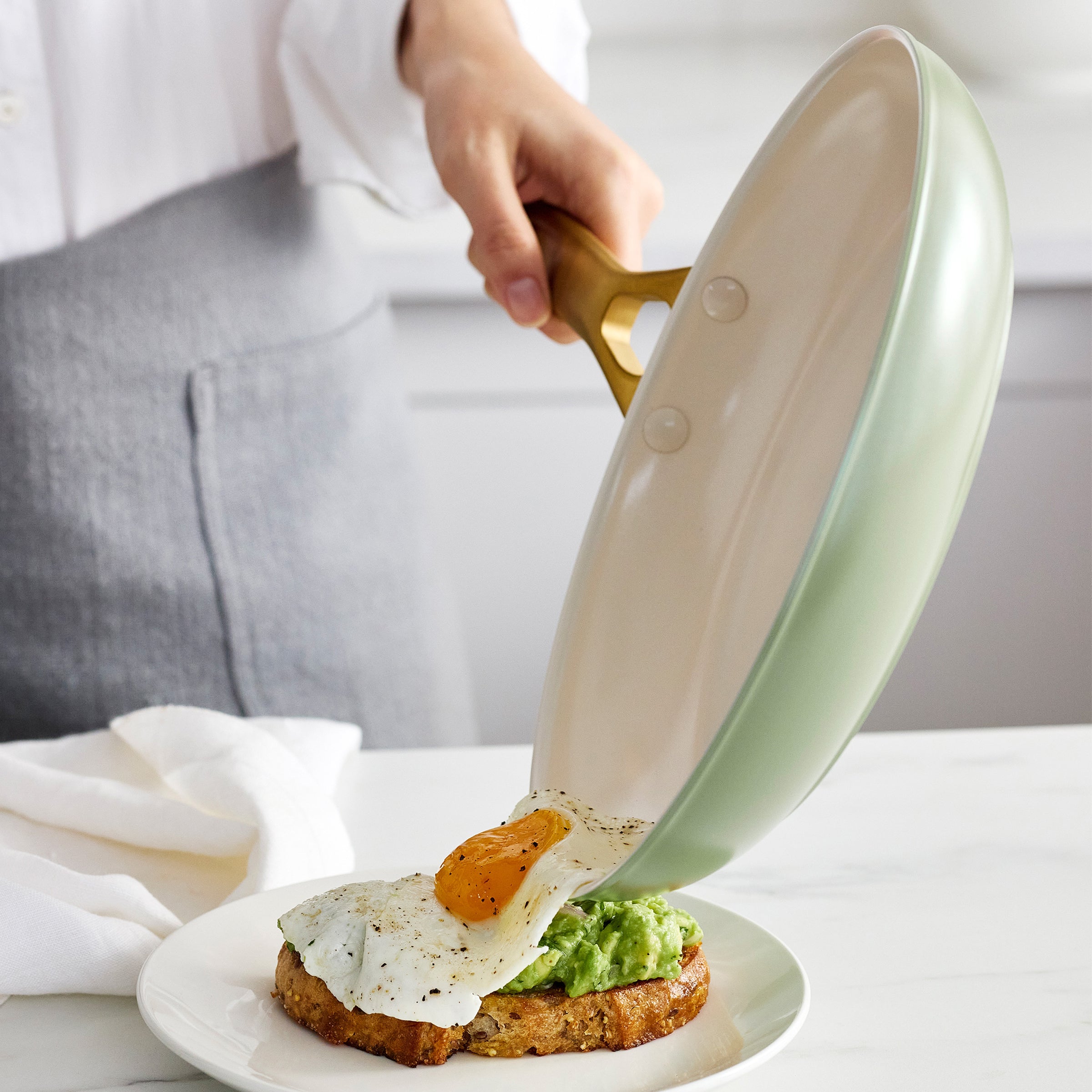 Reserve Pro Ceramic Nonstick 8. 10 and 12 Frypan Set | Sage - Image 3