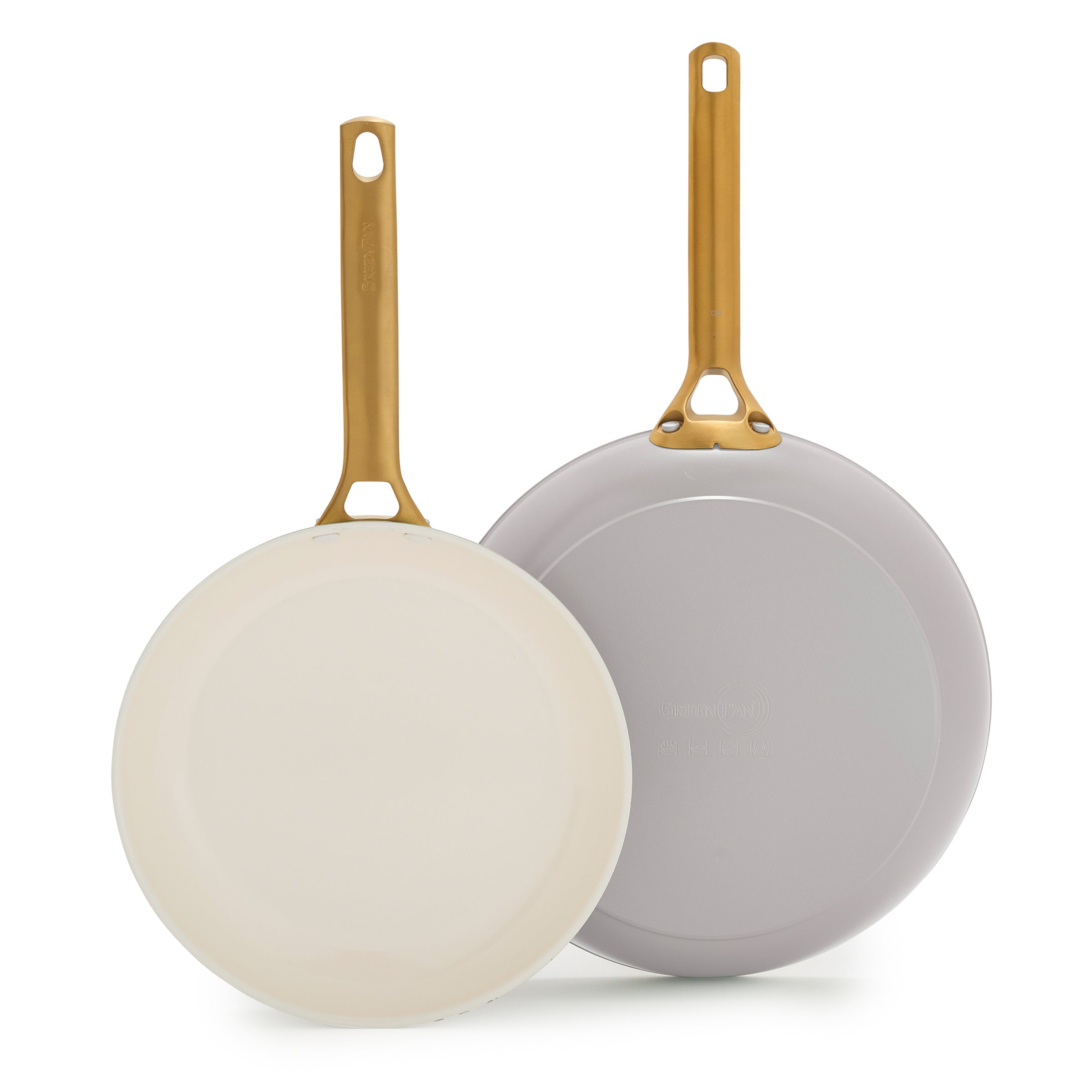 Reserve Pro Ceramic Nonstick 10 and 12 Frypan Set | Oyster