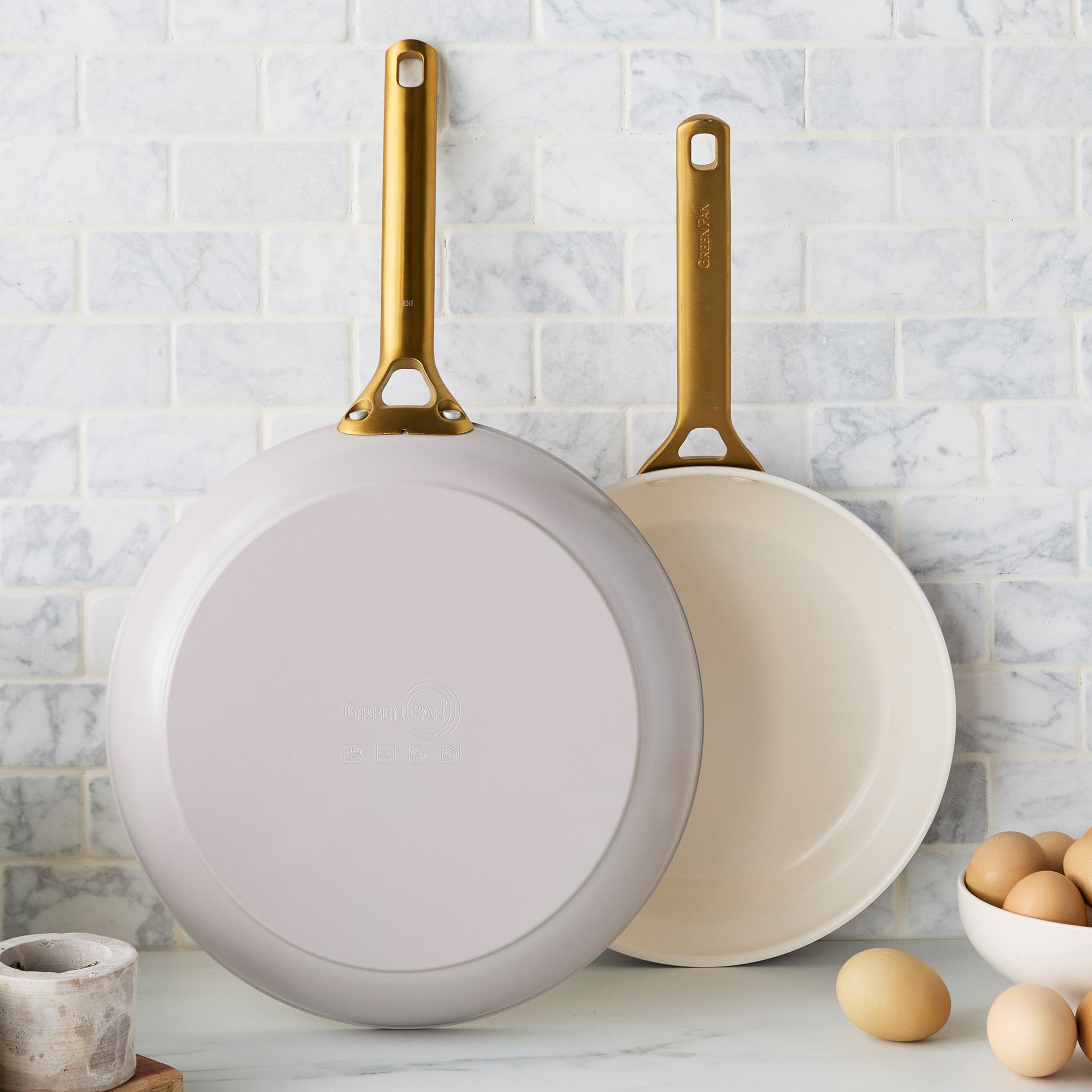 Reserve Pro Ceramic Nonstick 10 and 12 Frypan Set | Oyster - Image 2