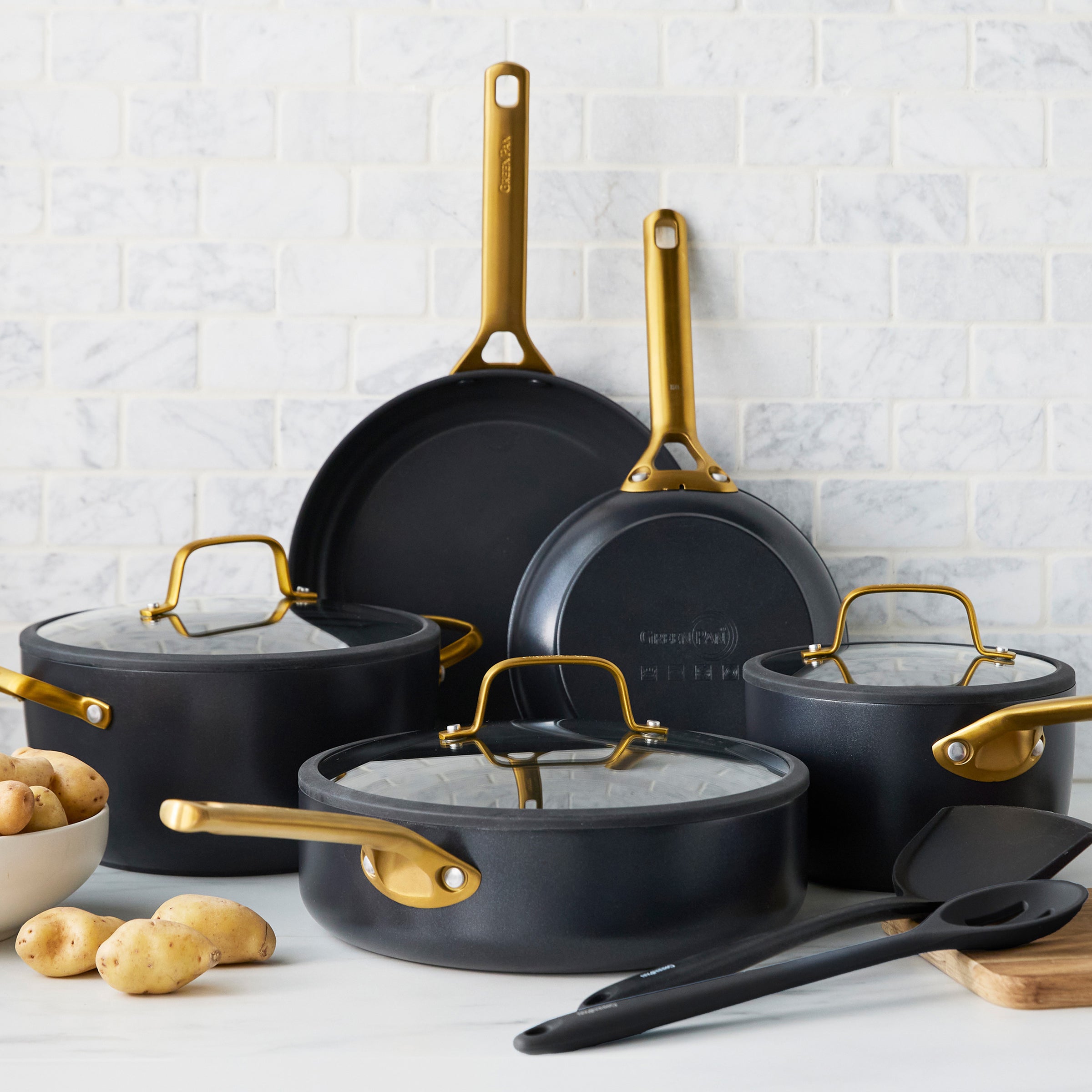 Reserve Pro Ceramic Nonstick 10-Piece Cookware Set | Black - Image 2