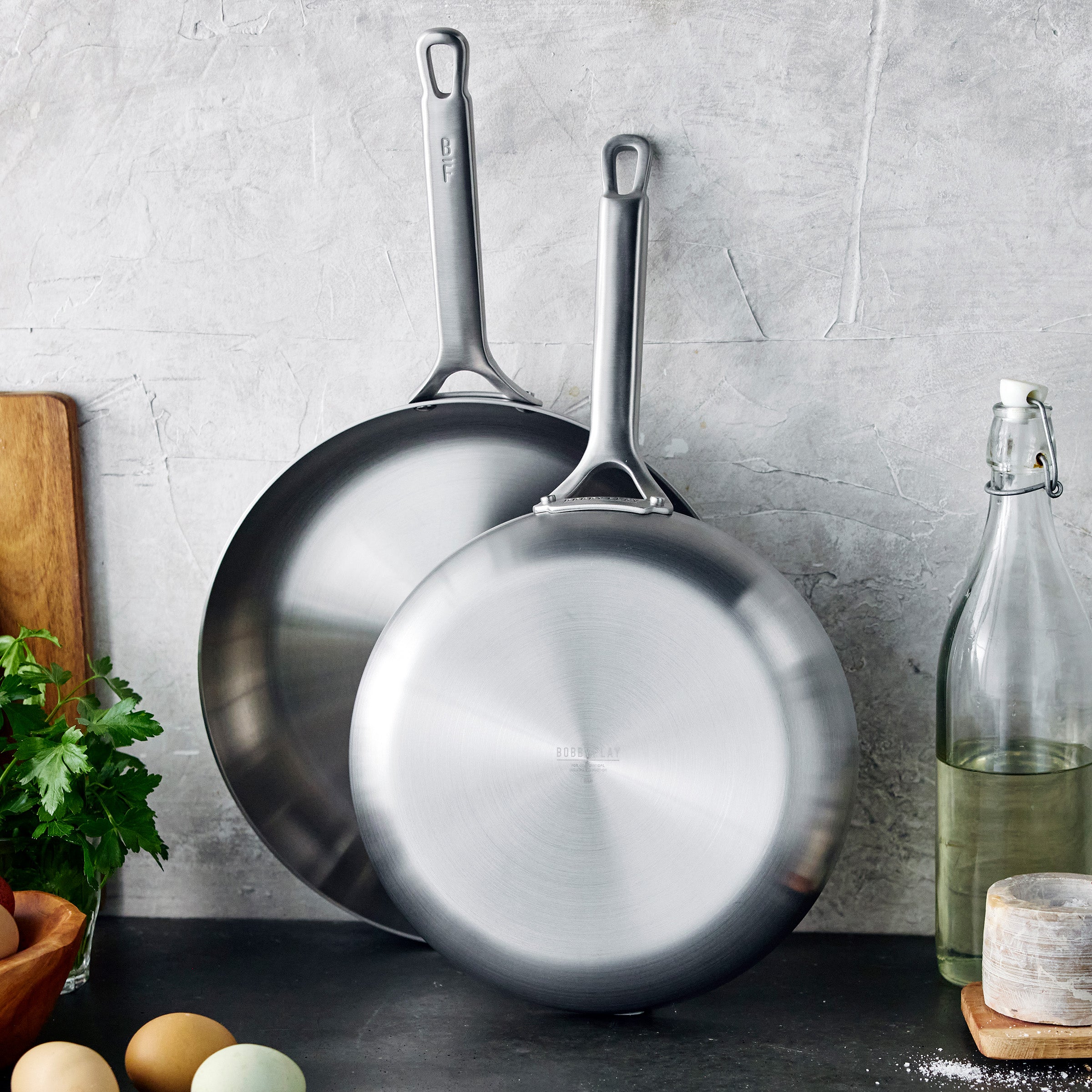Bobby Flay by GreenPan Chef Series Uncoated Stainless Steel 10 and 12 Frypan Set - Image 3