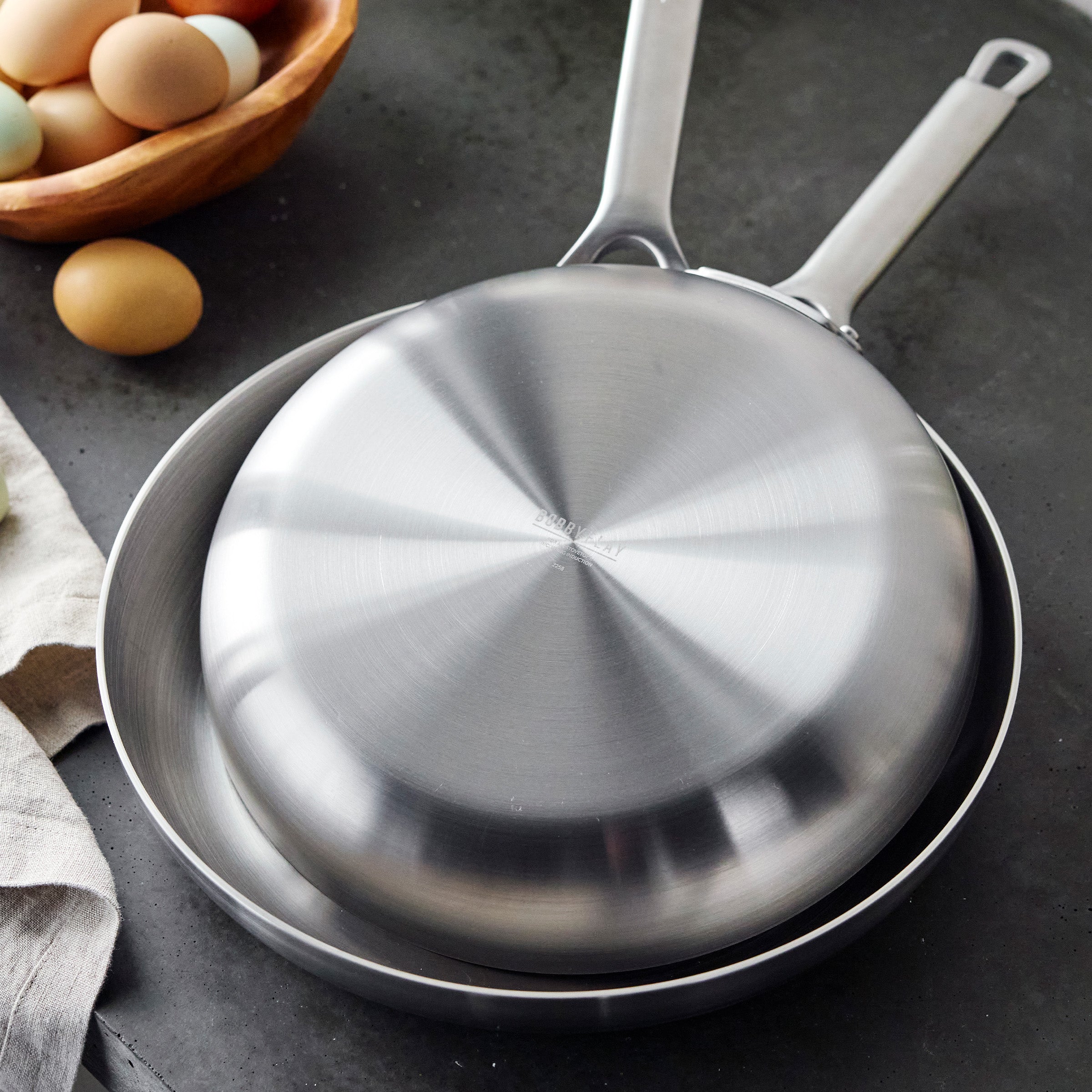 Bobby Flay by GreenPan Chef Series Uncoated Stainless Steel 10 and 12 Frypan Set - Image 8