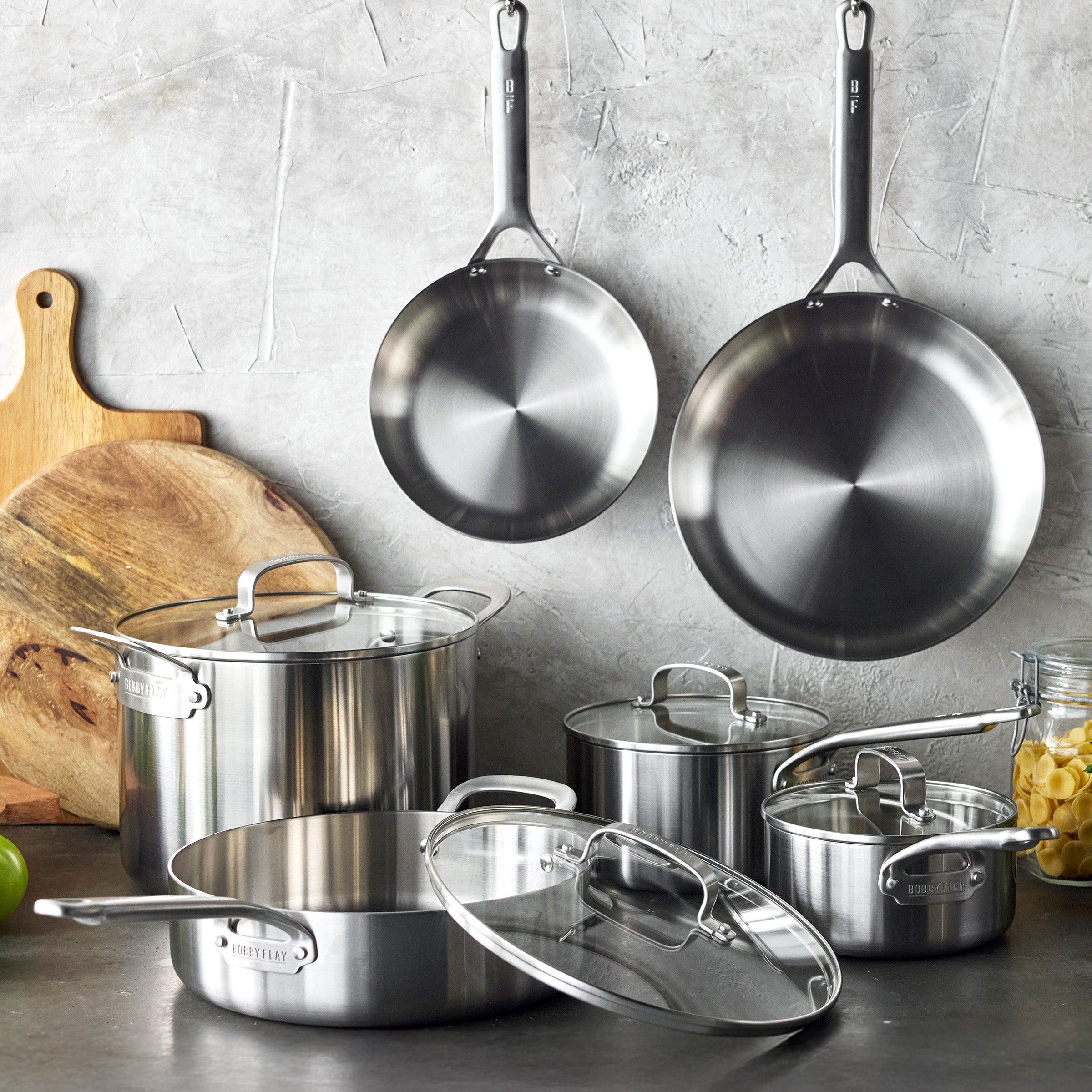 Bobby Flay by GreenPan Chef Series Uncoated Stainless Steel 10-Piece Cookware Set - Image 3