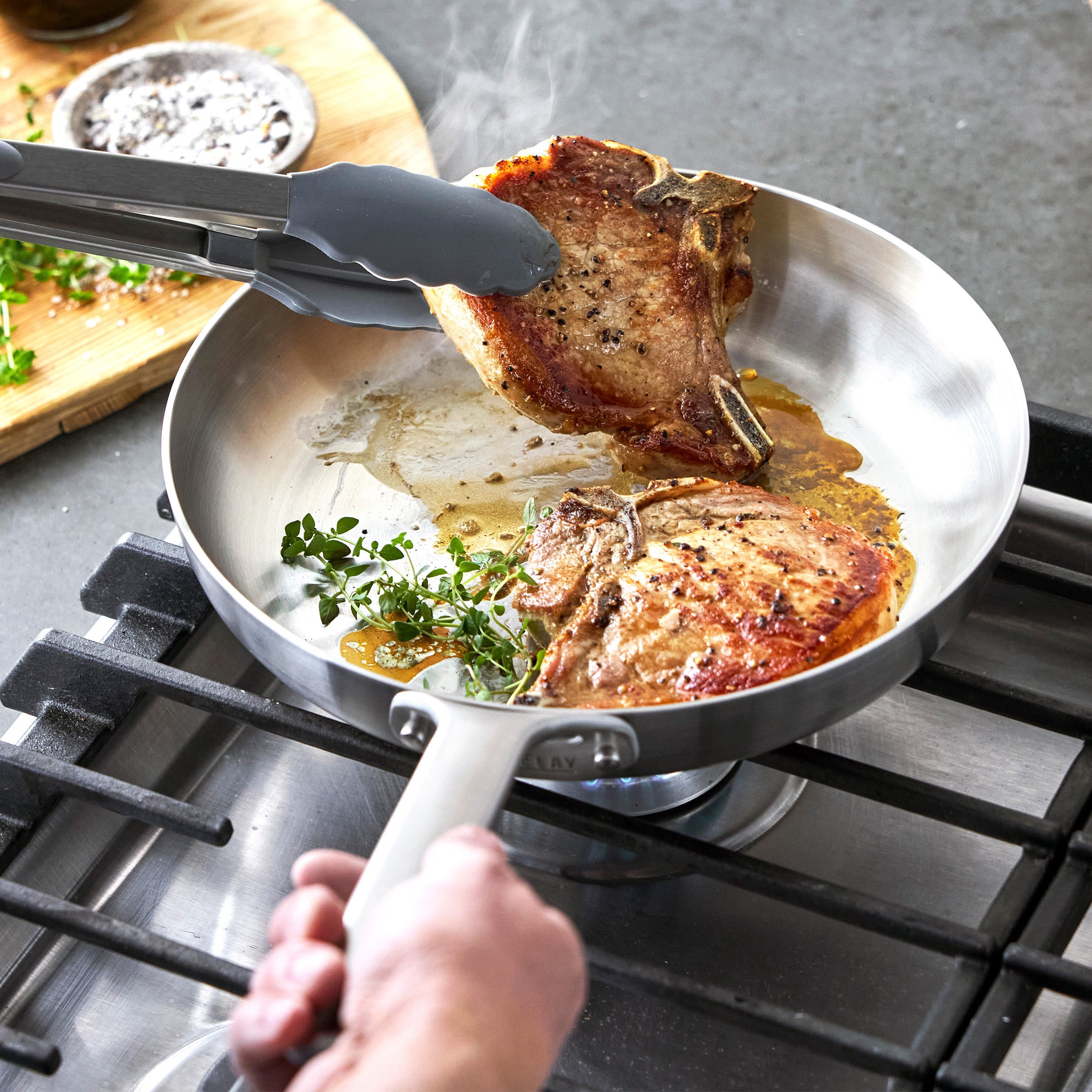 Bobby Flay by GreenPan Chef Series Uncoated Stainless Steel 10-Piece Cookware Set - Image 6