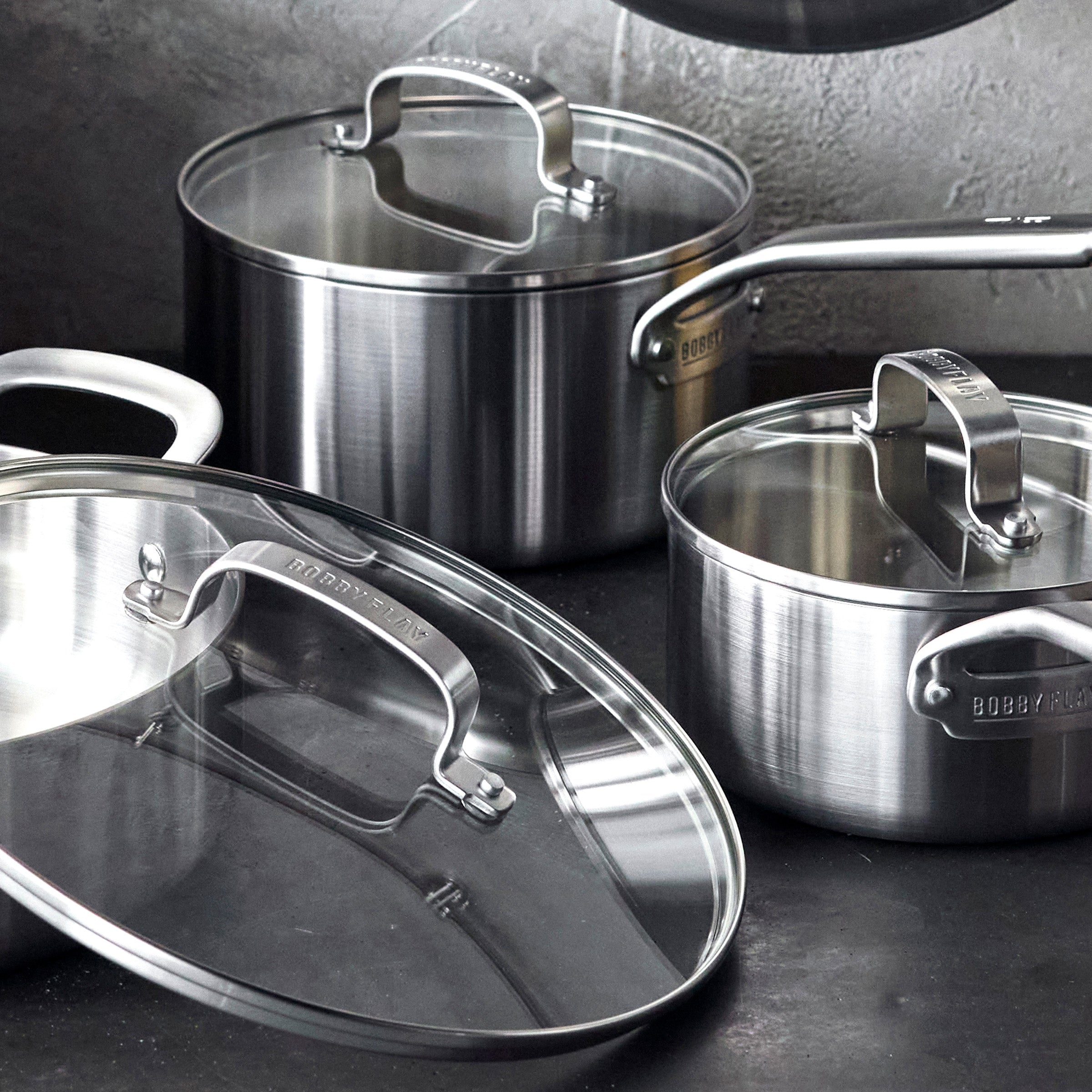 Bobby Flay by GreenPan Chef Series Uncoated Stainless Steel 10-Piece Cookware Set - Image 11