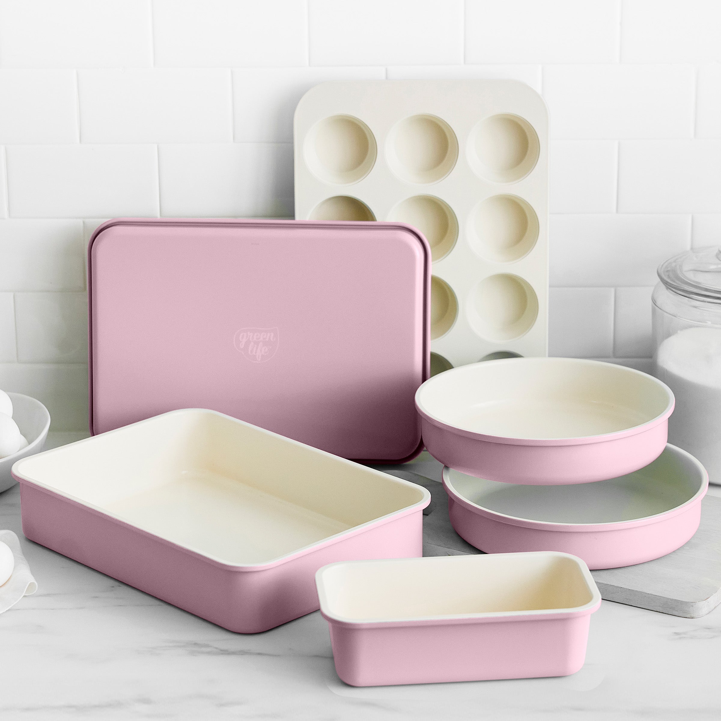 GreenLife Ceramic Nonstick 6-Piece Bakeware Set | Pink - Image 2