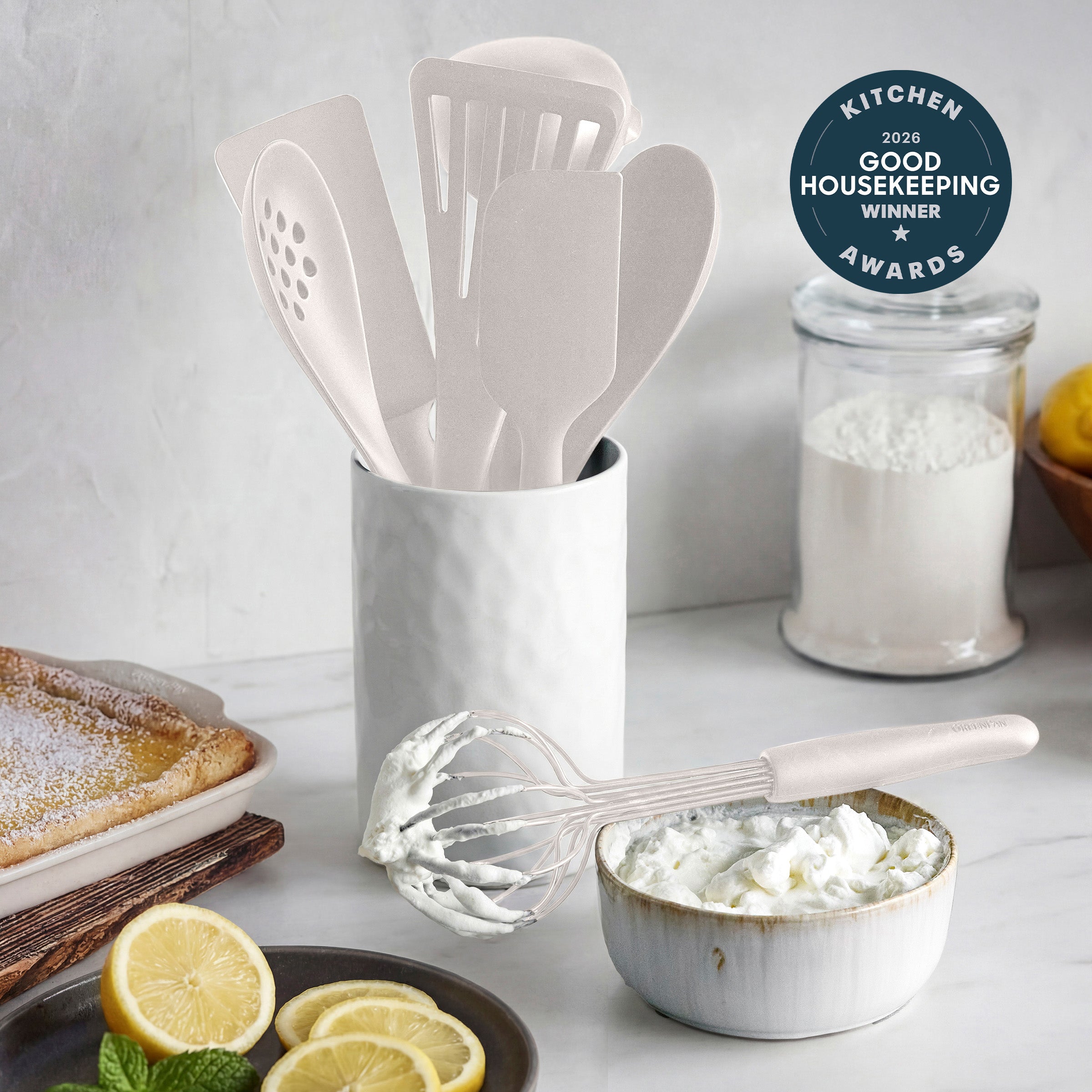 Premiere Silicone 8-Piece Utensil and Crock Set | Bisque - Image 2