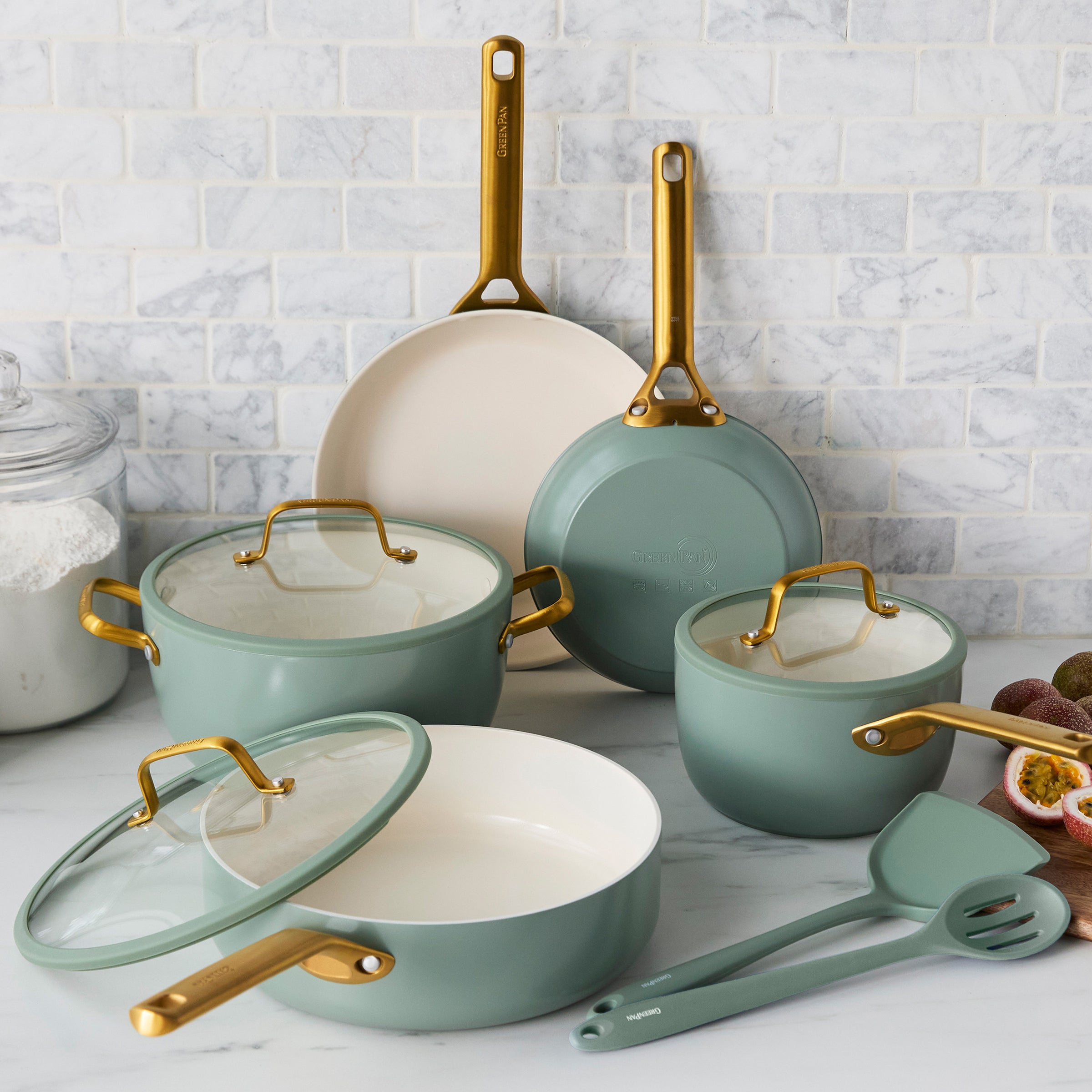 Reserve Pro Ceramic Nonstick 10-Piece Cookware Set | Moss - Image 2