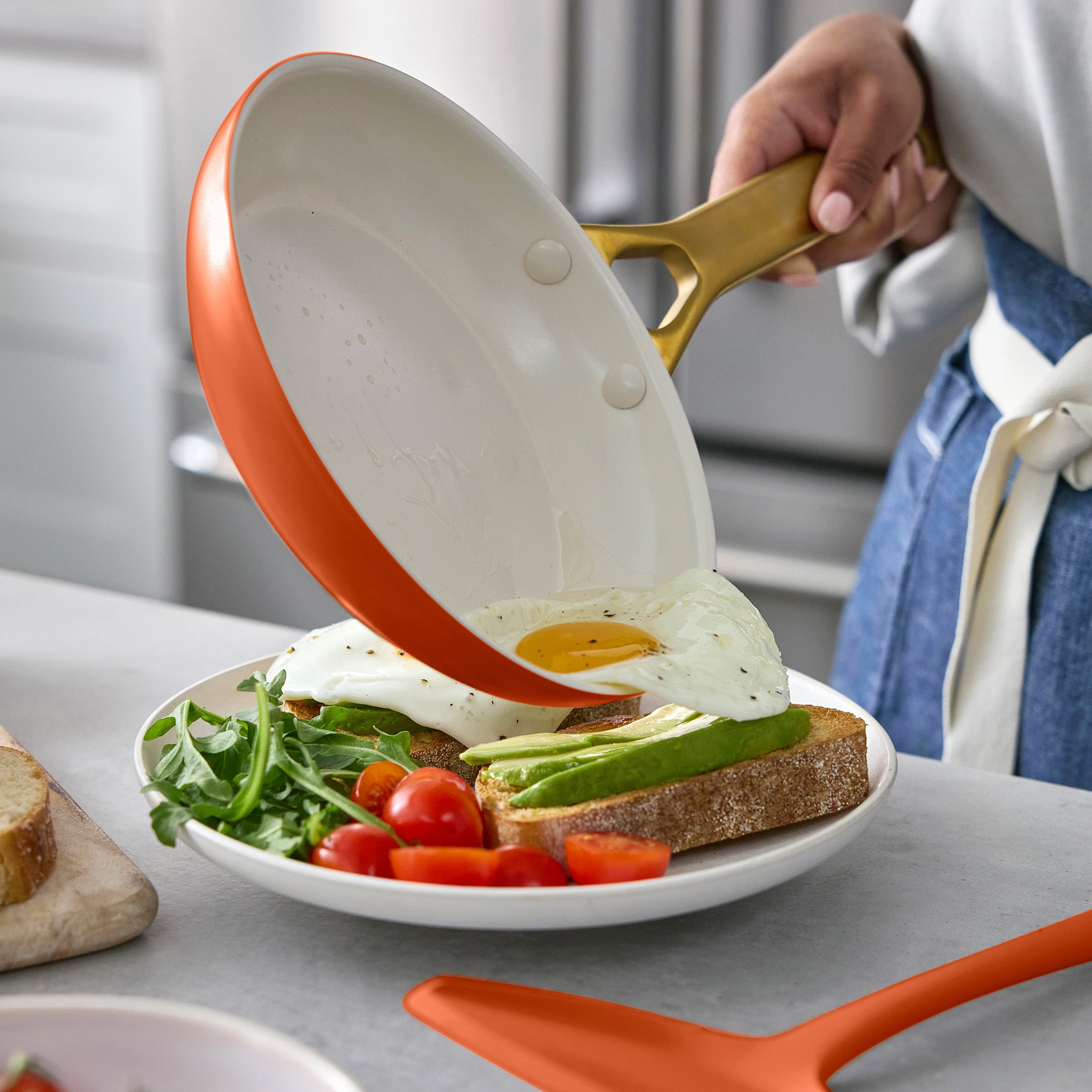 Reserve Pro Ceramic Nonstick 10 and 12 Frypan Set | Harvest - Image 3