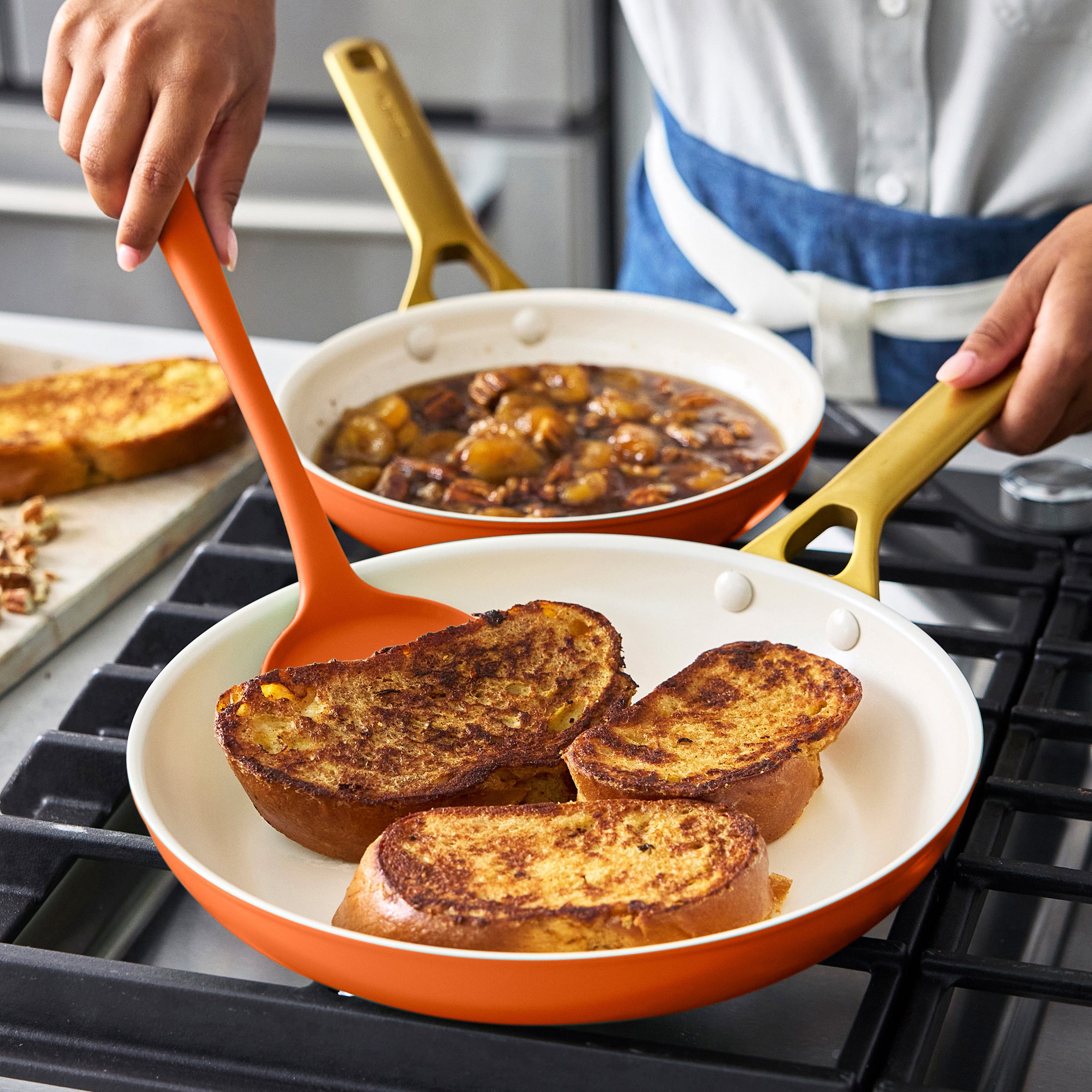 Reserve Pro Ceramic Nonstick 10 and 12 Frypan Set | Harvest - Image 4