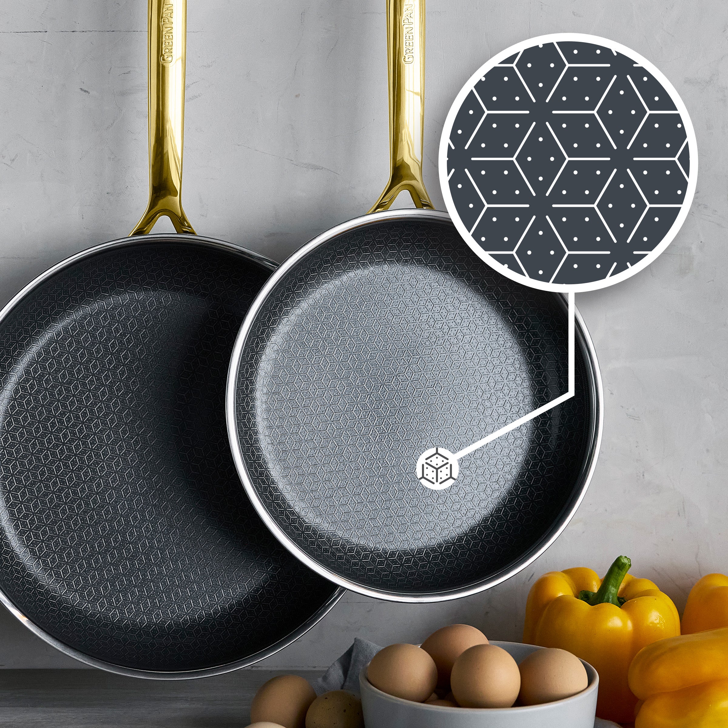 Spectra Gold Thermobond Hybrid Ceramic Nonstick 10 and 12 Frypan Set - Image 3