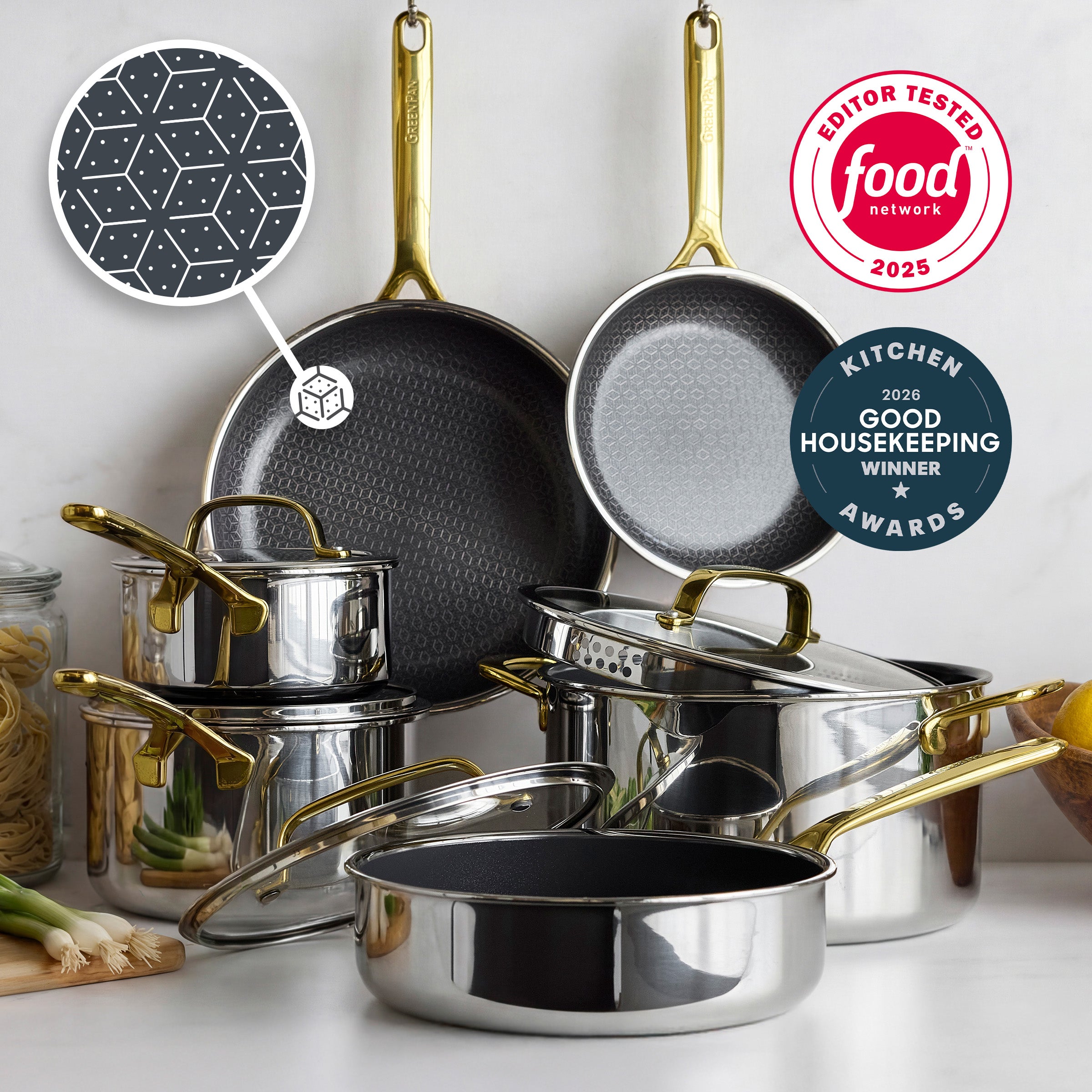 Spectra Gold Thermobond Hybrid Ceramic Nonstick 10-Piece Cookware Set - Image 2