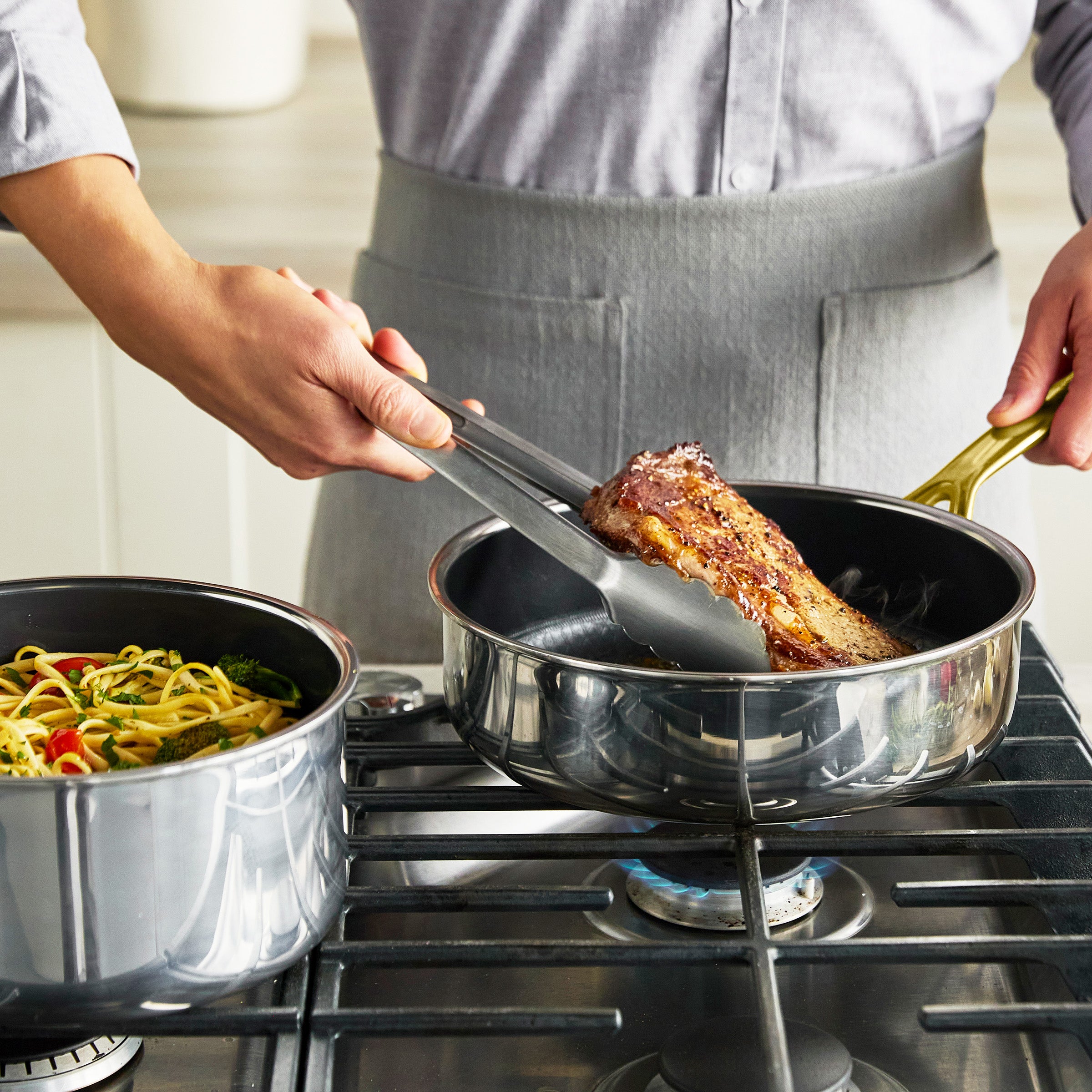 Spectra Gold Thermobond Hybrid Ceramic Nonstick 10-Piece Cookware Set - Image 7