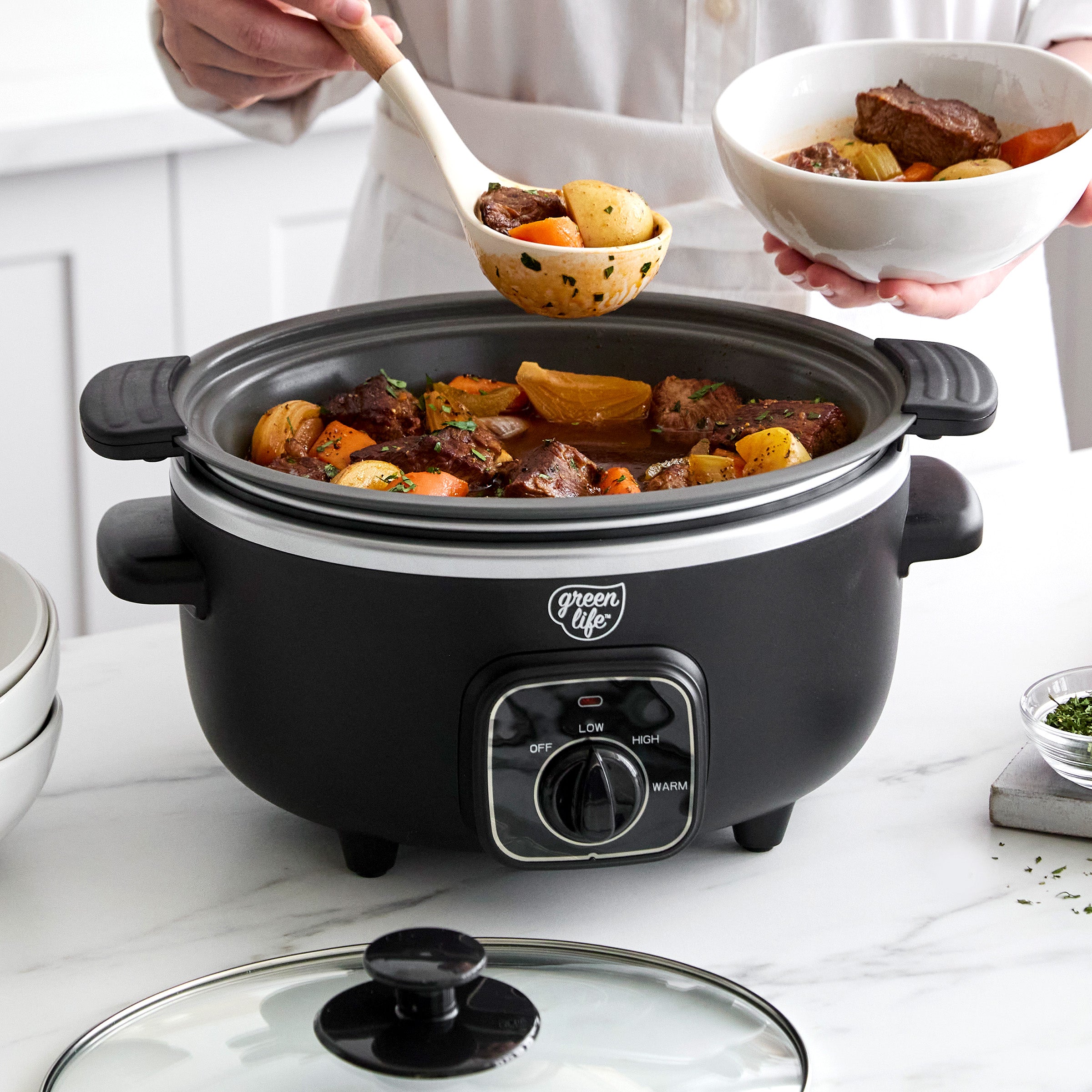 GreenLife Healthy 3.5-Quart Slow Cooker | Black - Image 3