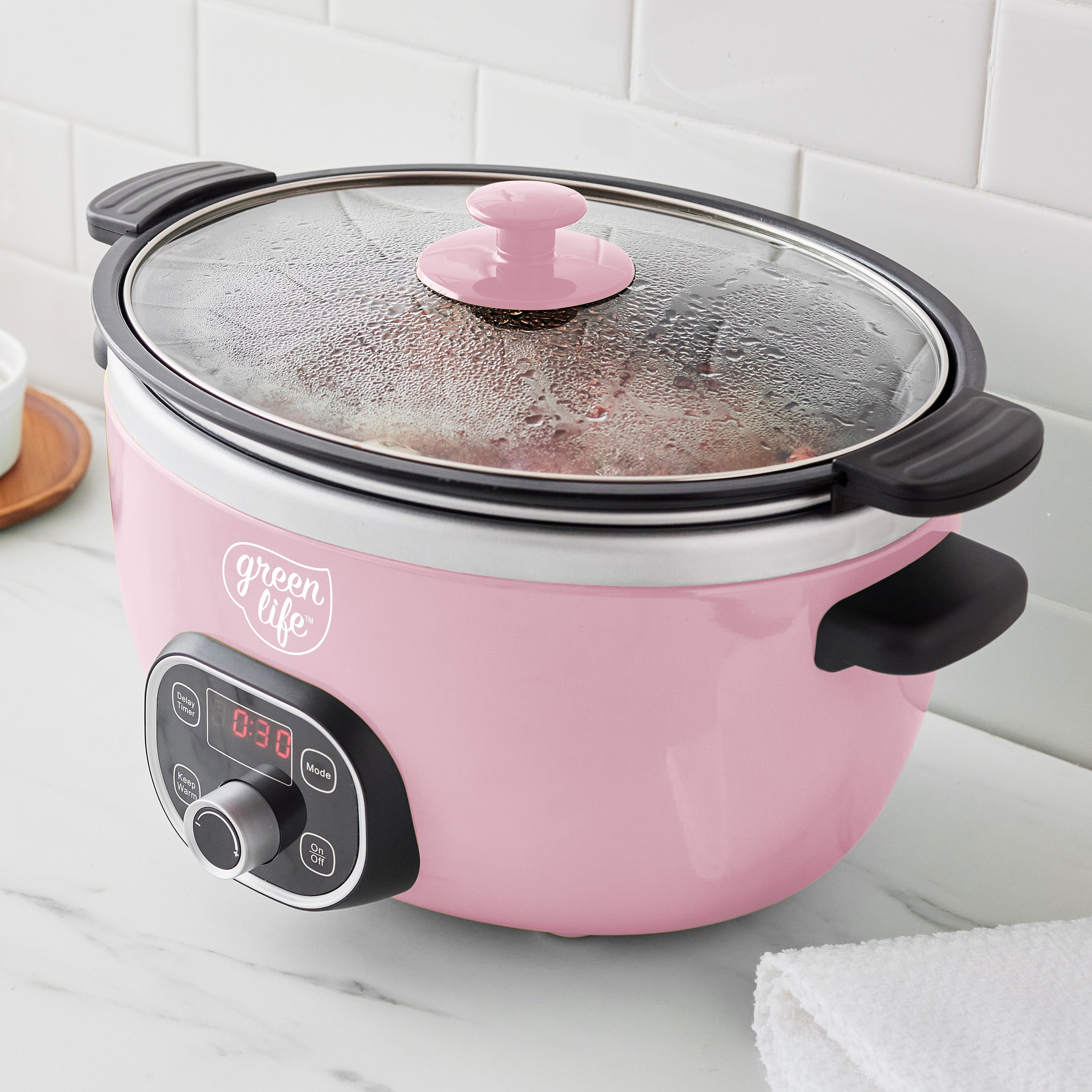 GreenLife Healthy 8-Quart Slow Cooker | Pink - Image 2