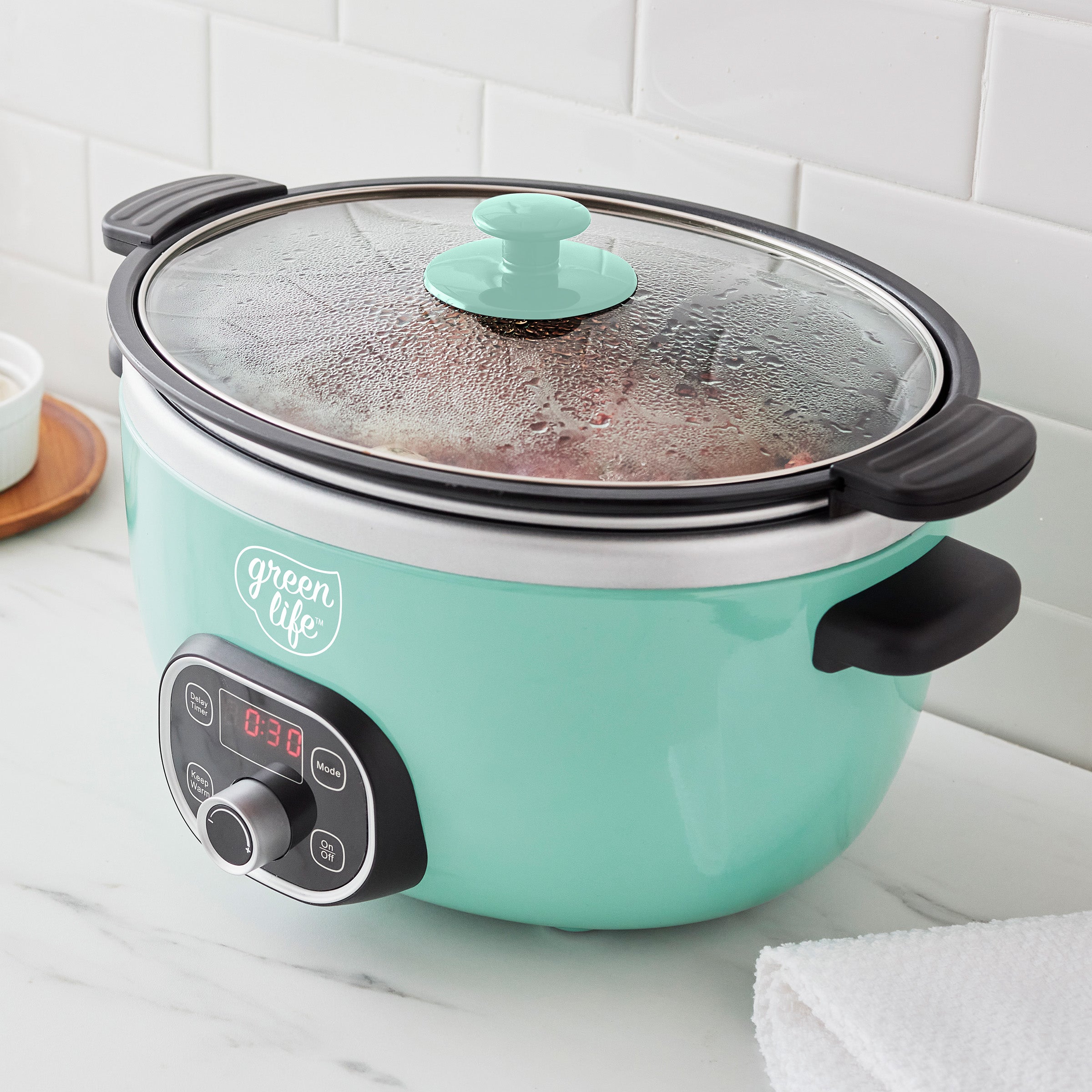 GreenLife Healthy 8-Quart Slow Cooker | Turquoise - Image 2